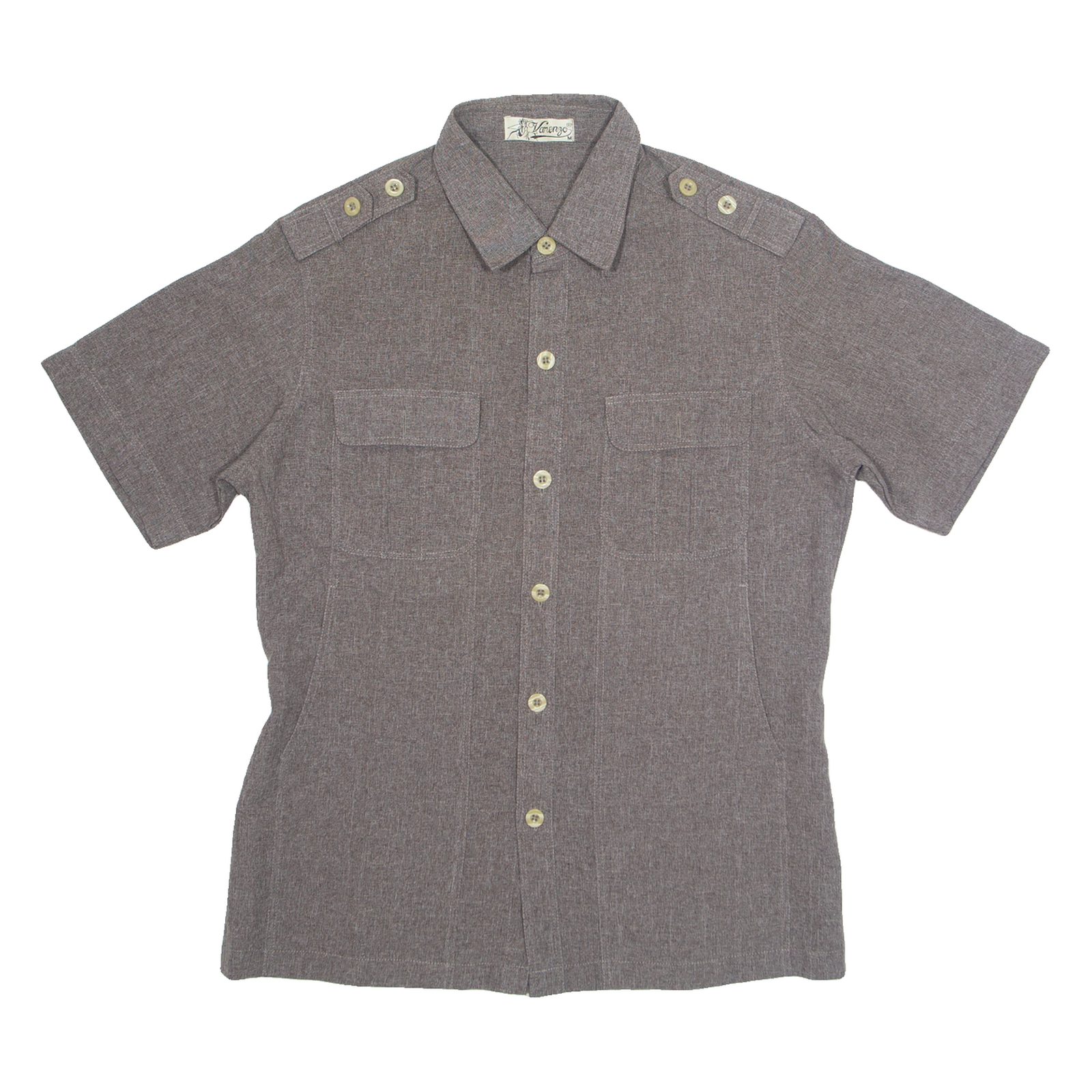 VARENZO Mens Plain Shirt Grey M Refurbished - N/A refurbished available on Cerqular