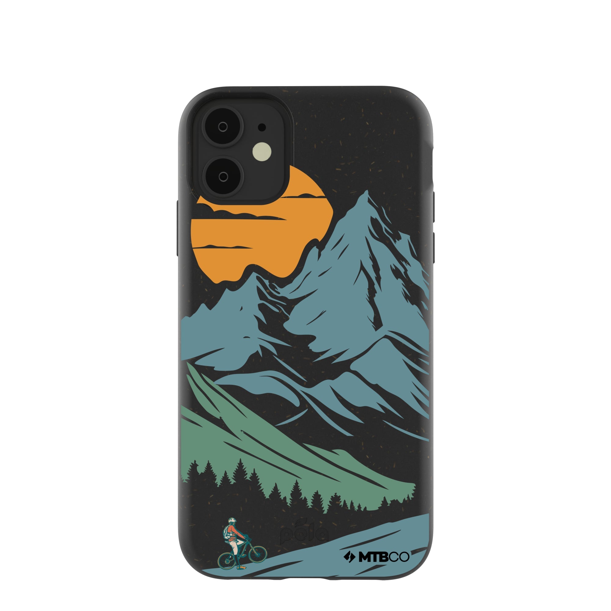 Black Vintage Peaks MTBCO iPhone 11 Case Refurbished - Pela Case refurbished available on Cerqular