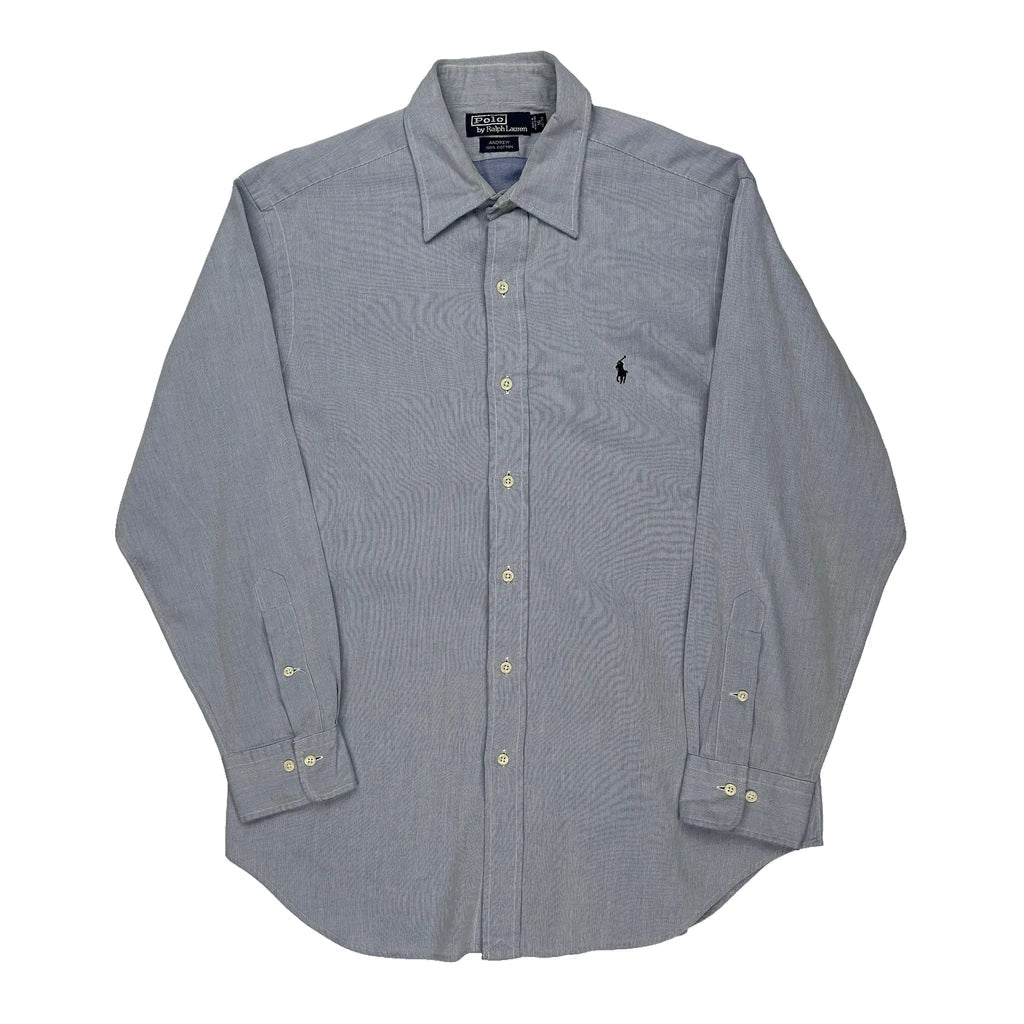 Andrew Polo By Ralph Lauren Shirt - Large Blue Cotton Refurbished - Thrifted (note: this is a term often used to describe second- refurbished available on Cerqular