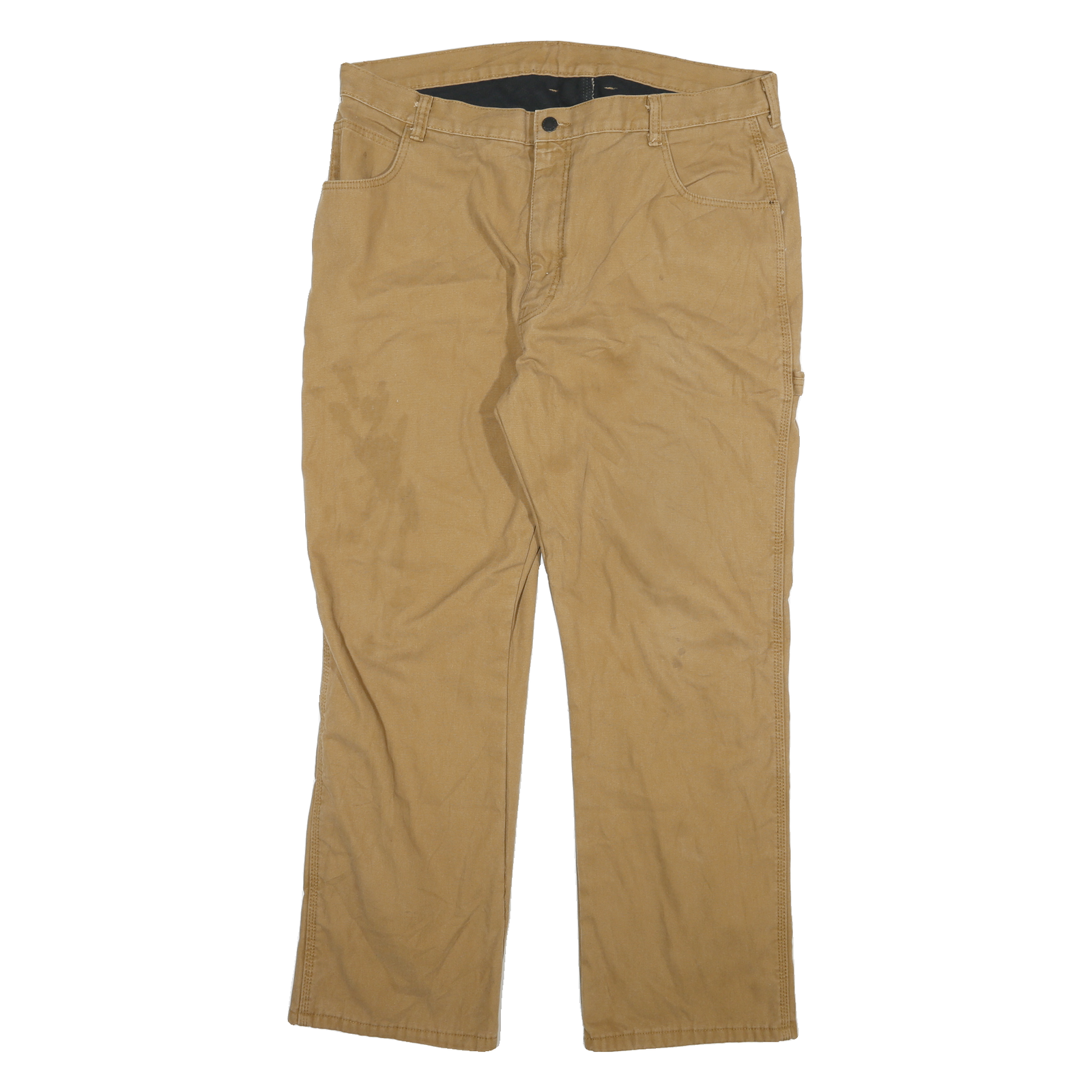 DICKIES Mens Cotton Blend Beige Regular Fit Straight Leg Trousers W36 L32 Refurbished - N/A refurbished available on Cerqular
