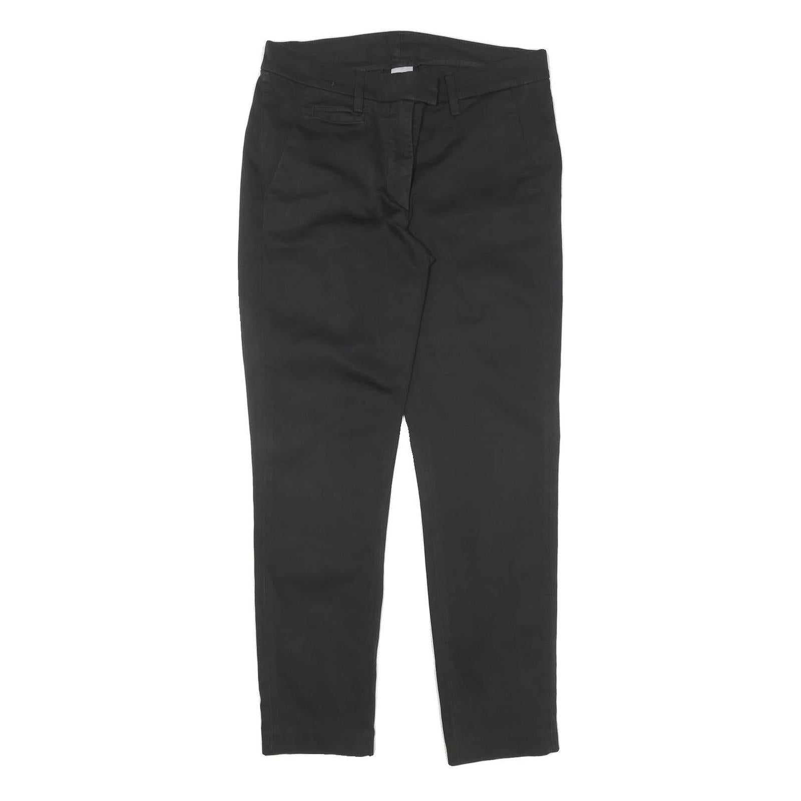 Men's Black Cotton Blend Regular Fit Zip Closure Trousers W30 L28 Classic Style Refurbished - N/A refurbished available on Cerqular