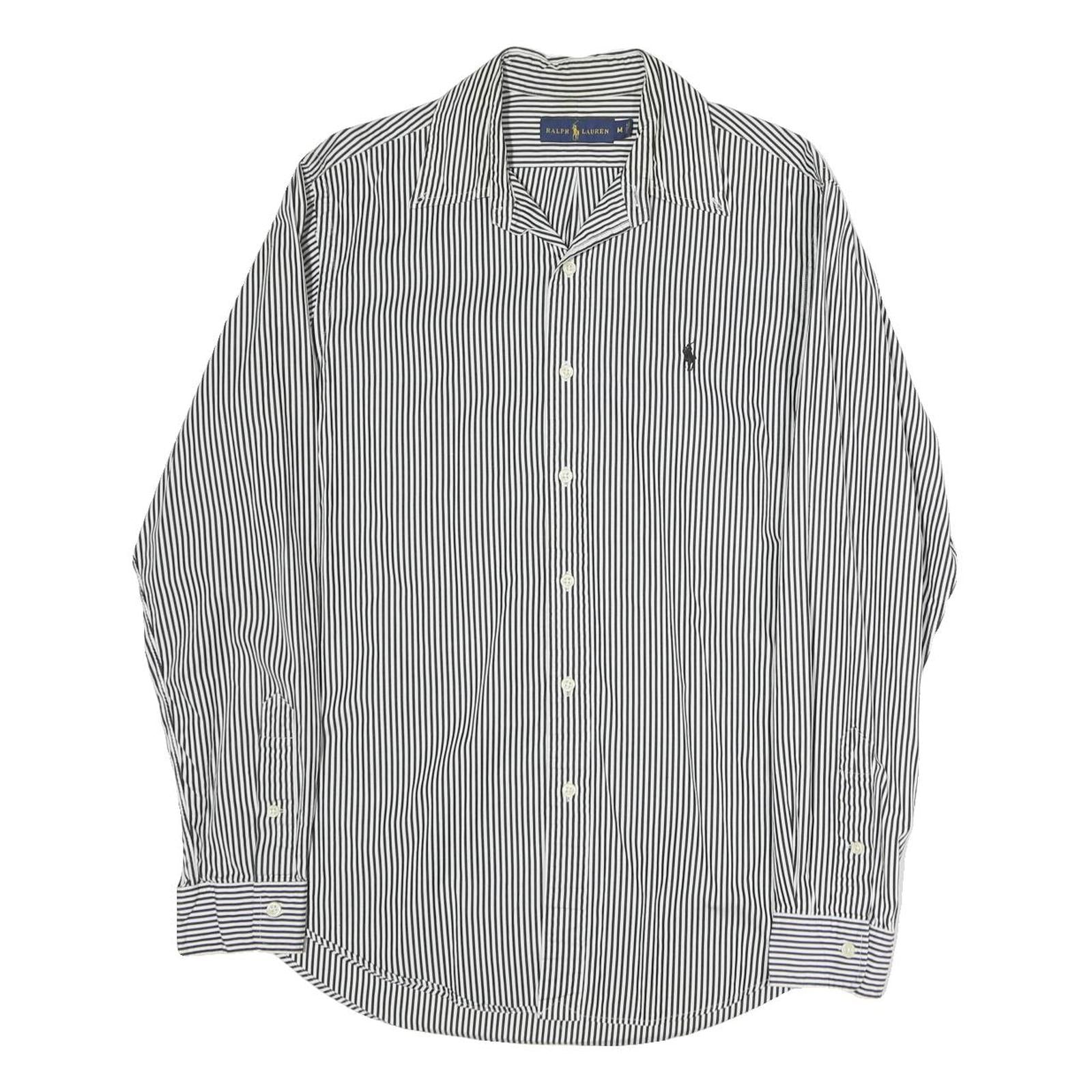 RALPH LAUREN Mens Blue & White Striped Shirt M Classic Cotton Long Sleeve Button Refurbished - N/A refurbished available on Cerqular
