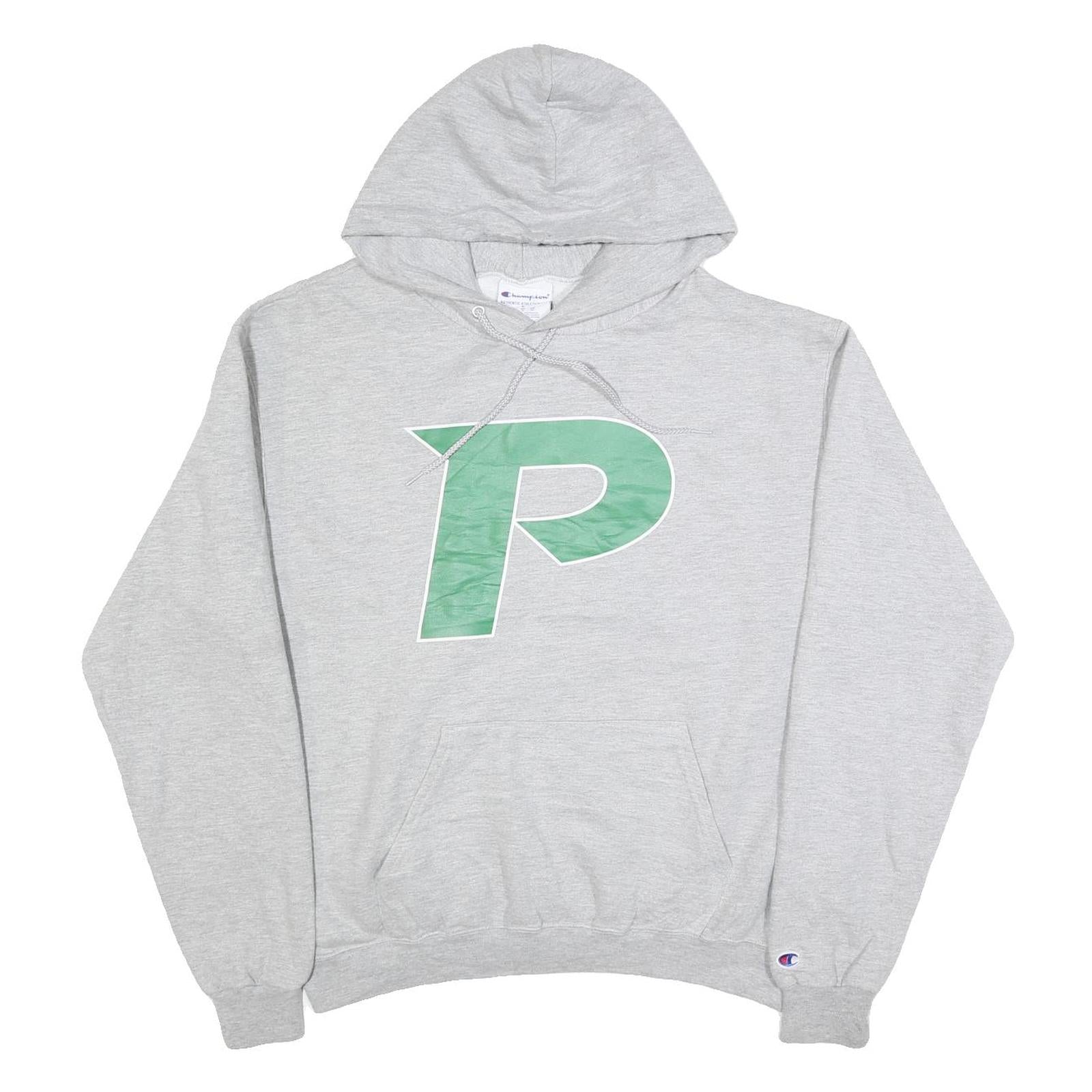 CHAMPION Mens Grey Green L Hoodie Pullover Cotton Blend Casual Sweatshirt Refurbished - N/A refurbished available on Cerqular