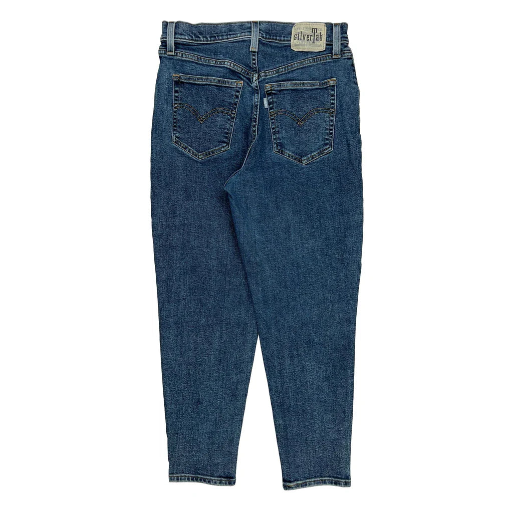 Silver Tab Mom Levis Jeans - 29W UK 10 Blue Cotton Refurbished - Thrifted (note: this is a term often used to describe second- refurbished available on Cerqular