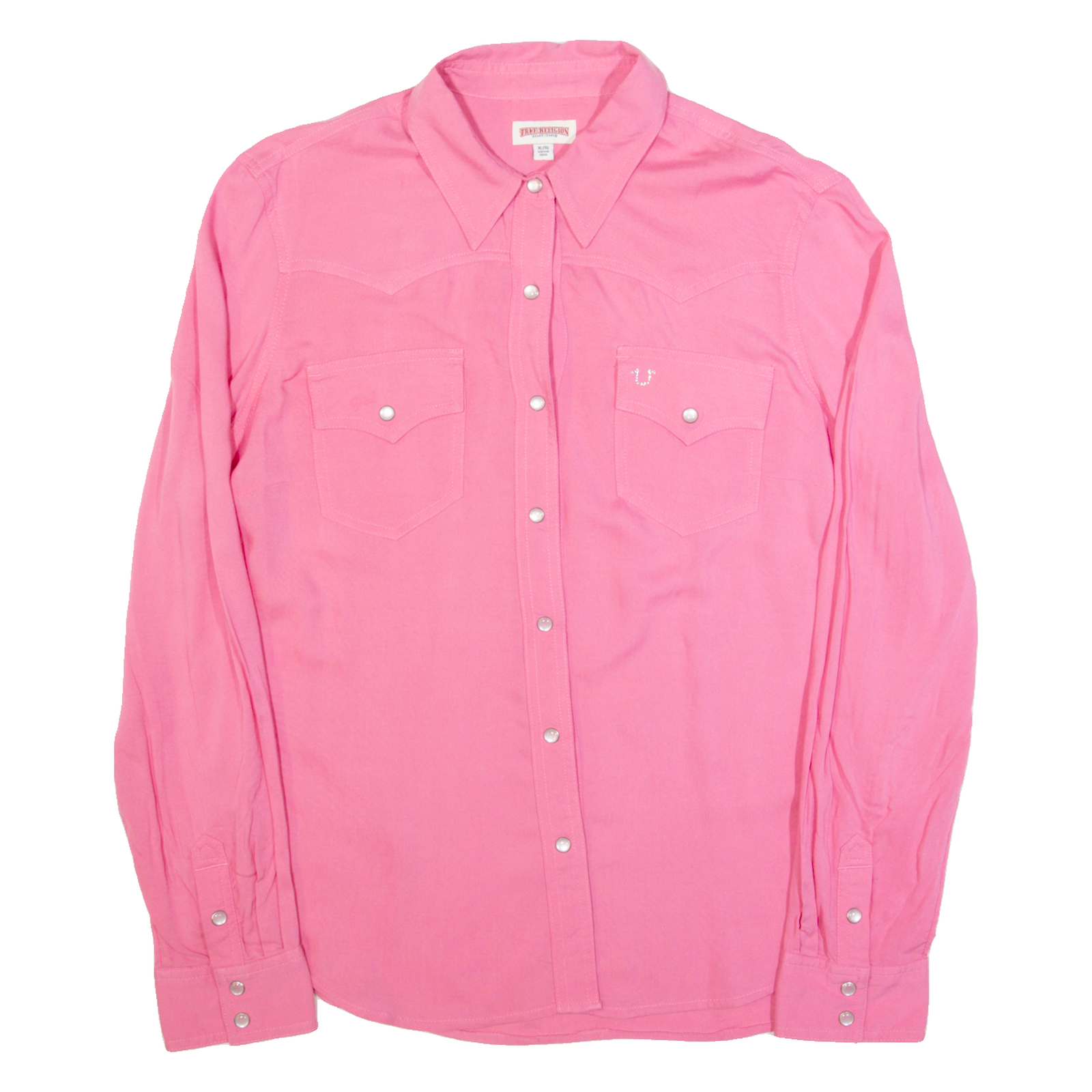 TRUE RELIGION Womens Plain Shirt Pink Long Sleeve XL Refurbished - N/A refurbished available on Cerqular