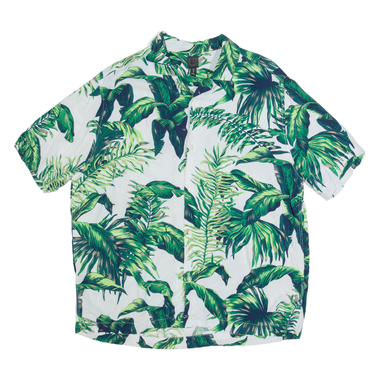 H&M Mens Hawaiian Shirt Green Floral XL Refurbished - N/A refurbished available on Cerqular