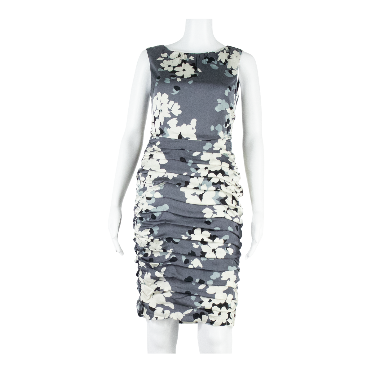 COAST Womens Bodycon Dress Grey Silk Floral Sleeveless Knee Length UK 8 Refurbished - N/A refurbished available on Cerqular
