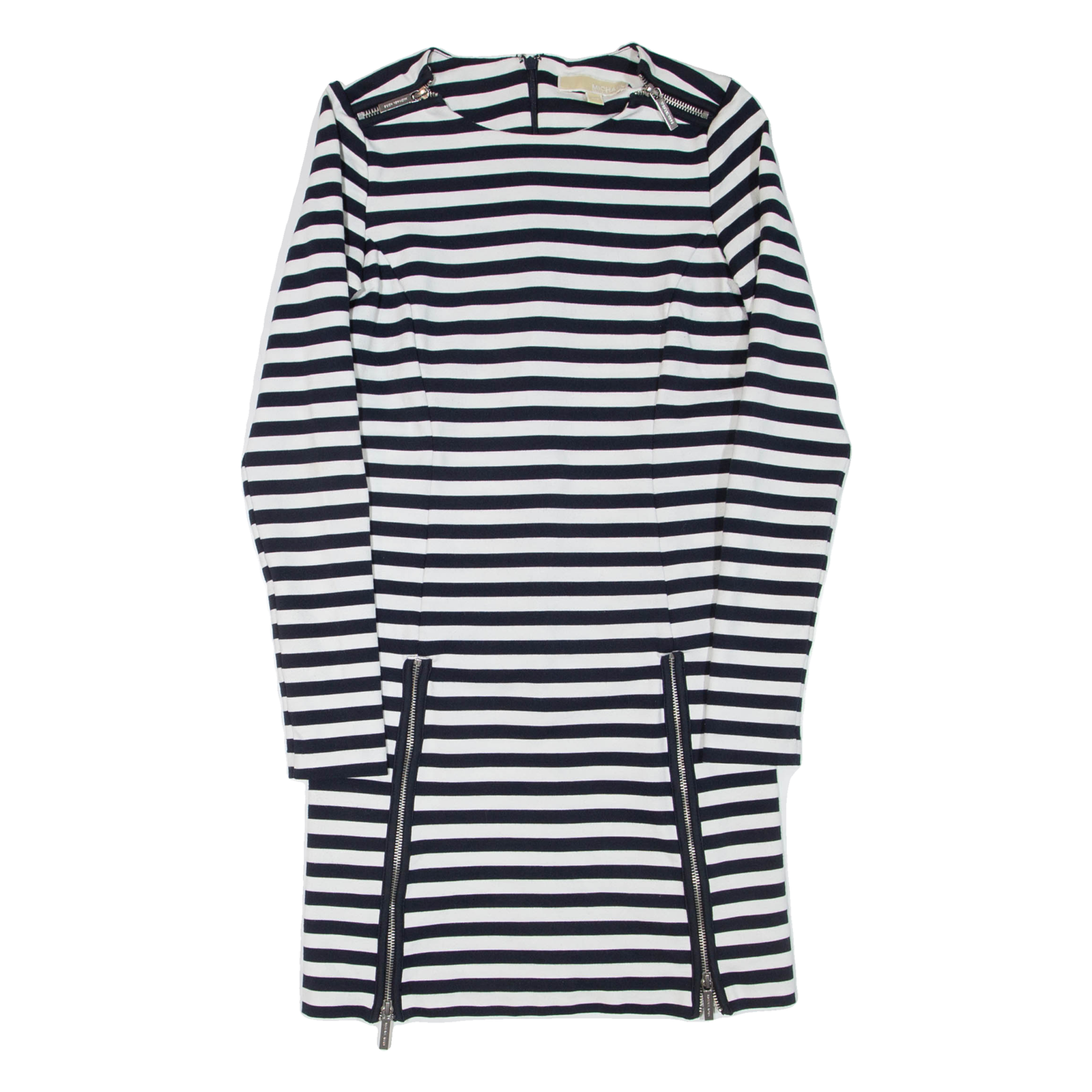 MICHAEL KORS Womens Day Dress Black Striped Long Sleeve Short XXS Refurbished - N/A refurbished available on Cerqular