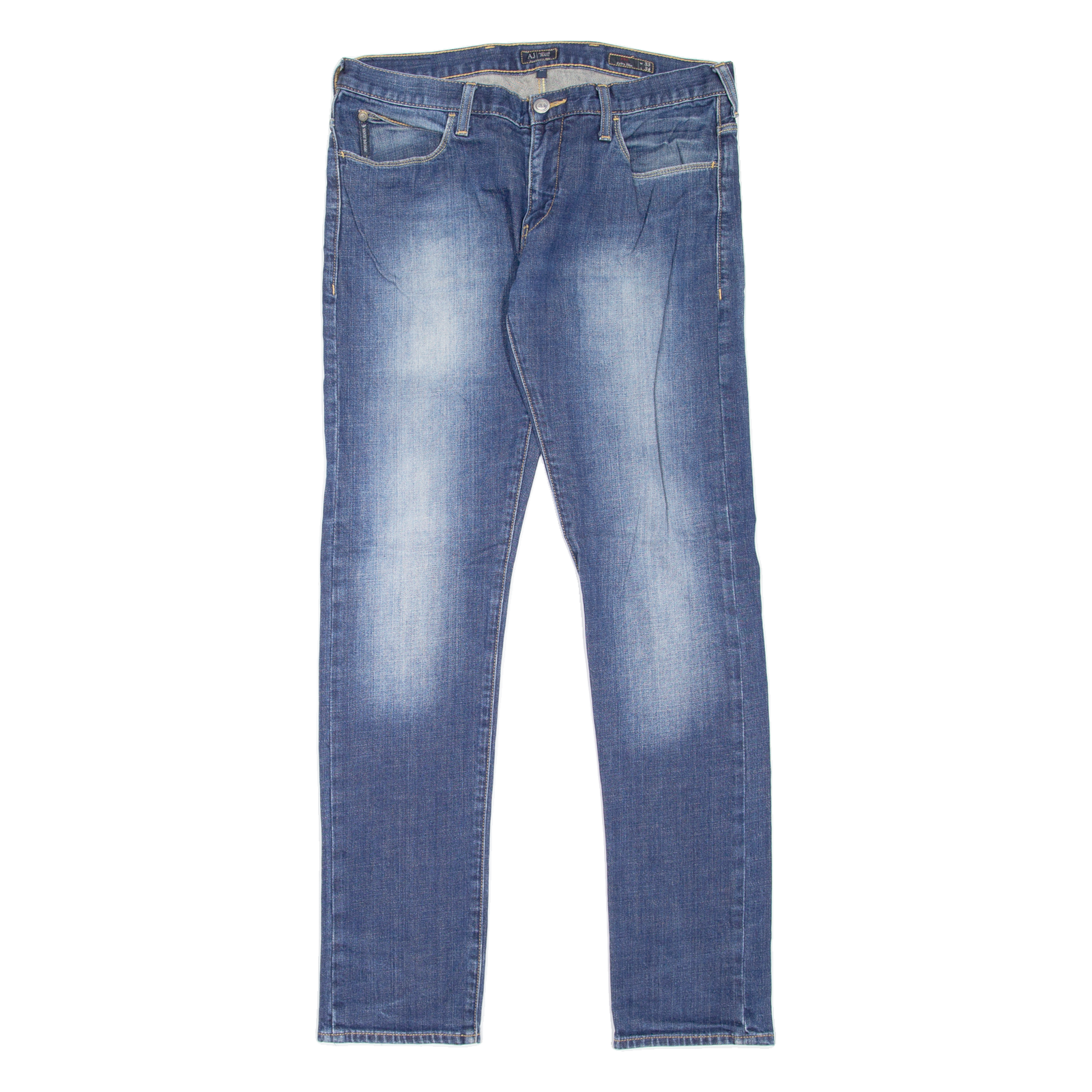 ARMANI JEANS J10 Mens Jeans Blue Slim Straight Stone Wash W33 L34 Refurbished - N/A refurbished available on Cerqular