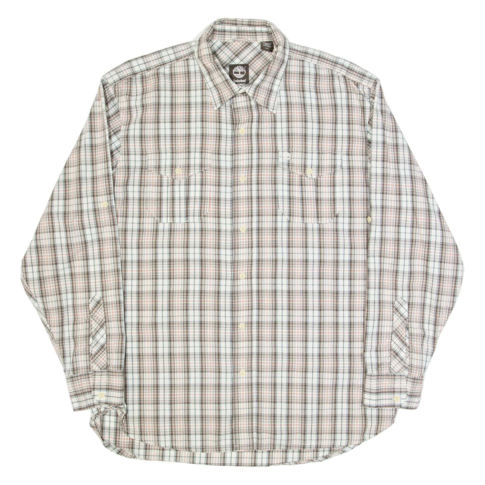 TIMBERLAND Mens Shirt Beige Check Long Sleeve L Refurbished - N/A refurbished available on Cerqular