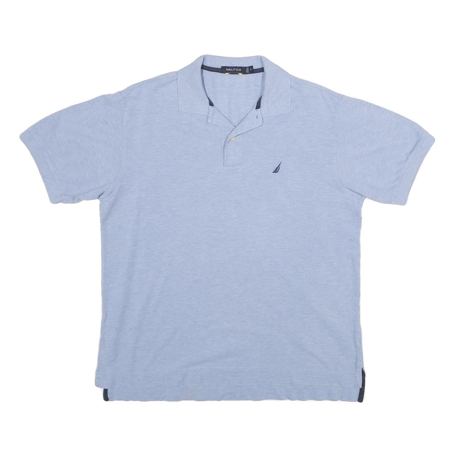NAUTICA Mens Light Blue Short Sleeve Plain M Cotton Polo Shirt Classic Fit Refurbished - N/A refurbished available on Cerqular