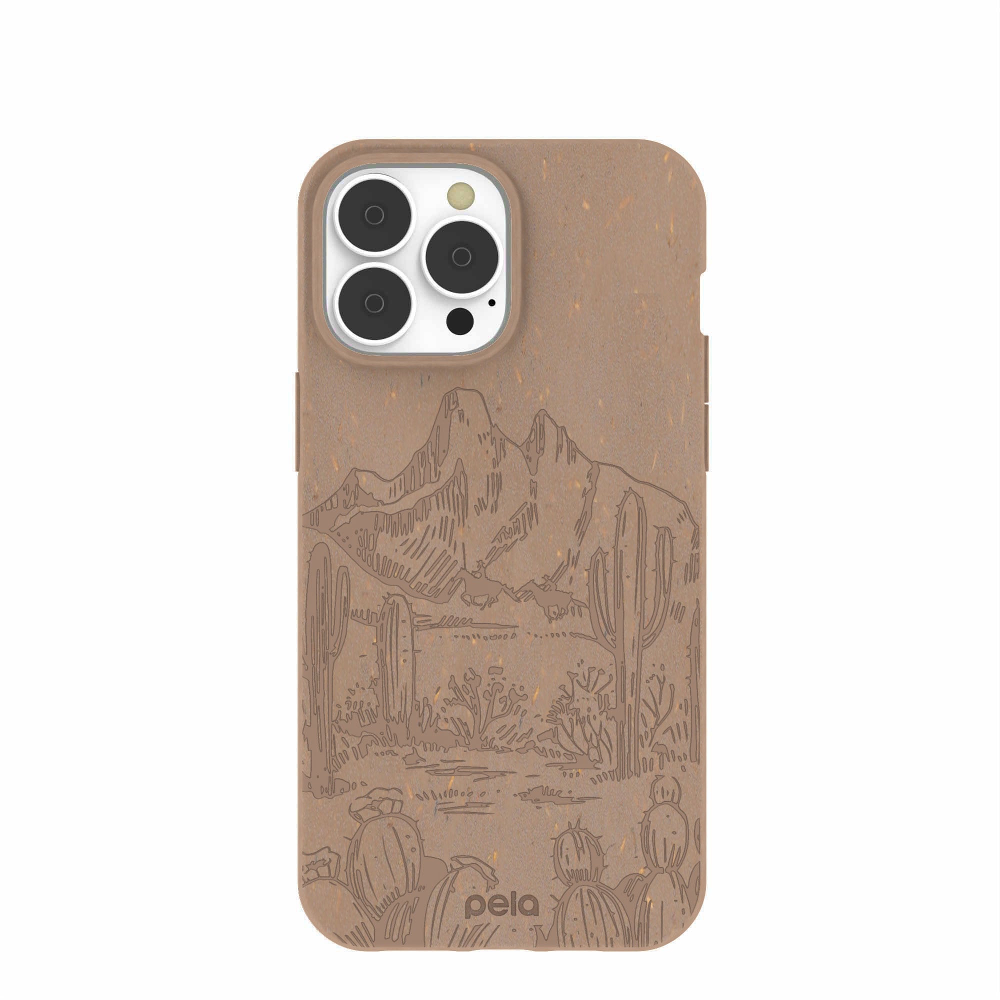 Chocolate Brown Desert Run iPhone 13 Pro Max Case Refurbished - Pela Case refurbished available on Cerqular