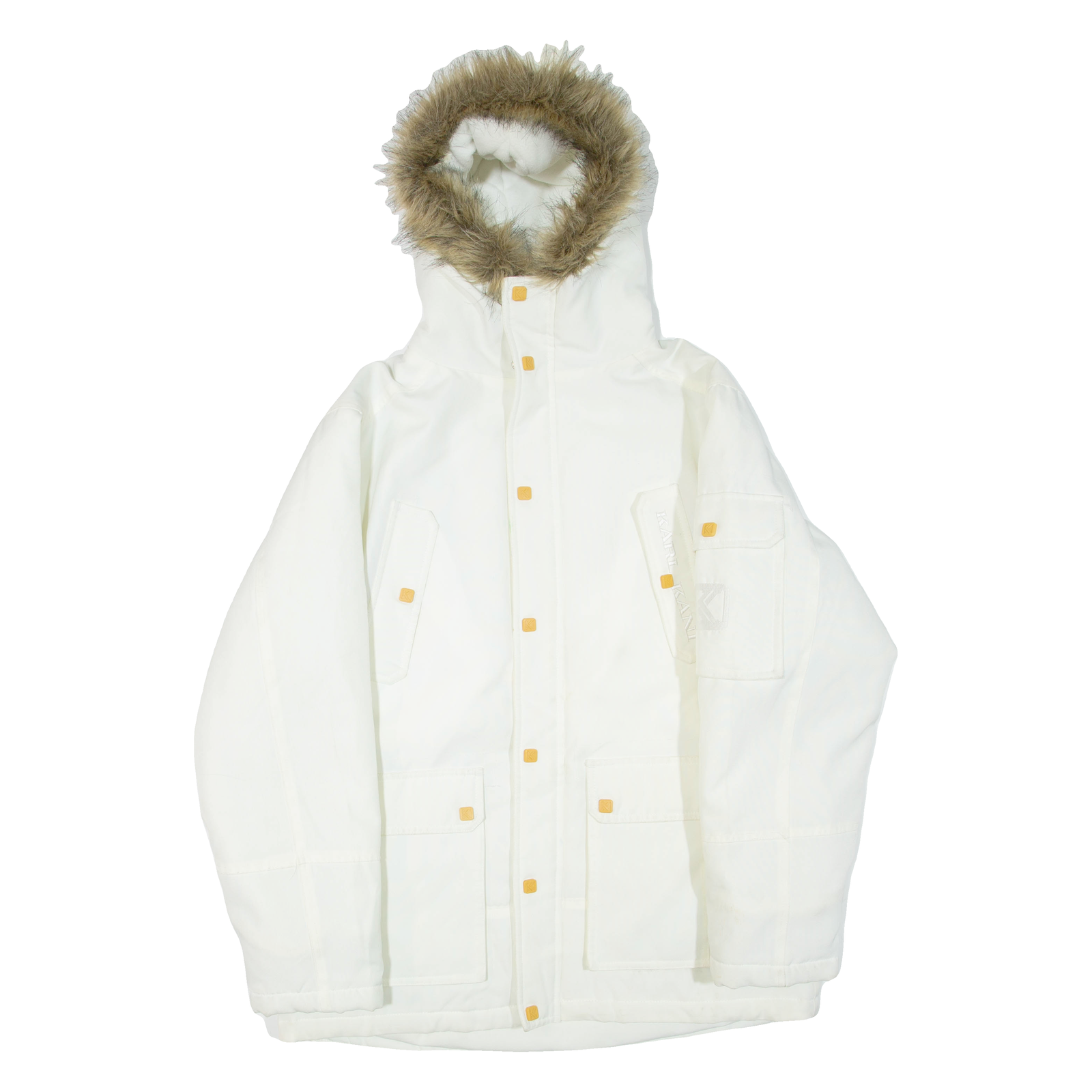 KARL KANI Mens Jacket White Hooded S Refurbished - N/A refurbished available on Cerqular