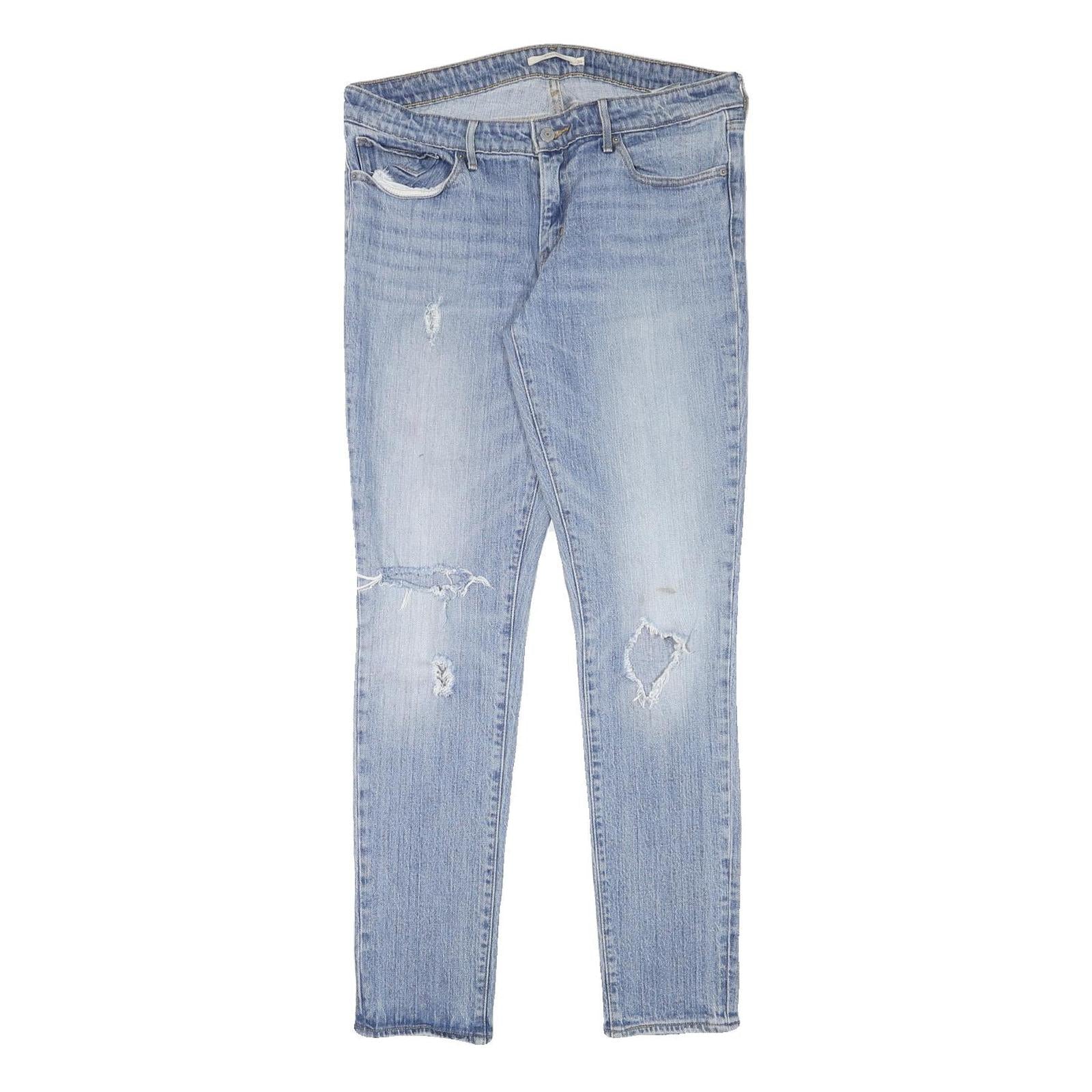 LEVI'S 711 Womens Slim Blue Denim Light W34 L31 Ripped Skinny Jeans Cotton Blend Refurbished - N/A refurbished available on Cerqular