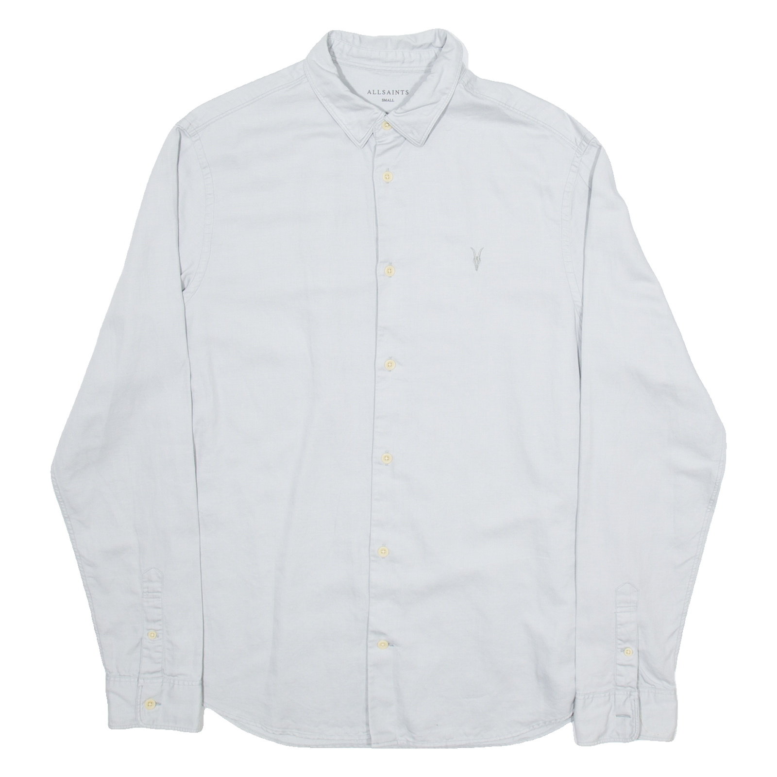 ALL SAINTS Mens Plain Shirt Grey Long Sleeve S Refurbished - N/A refurbished available on Cerqular