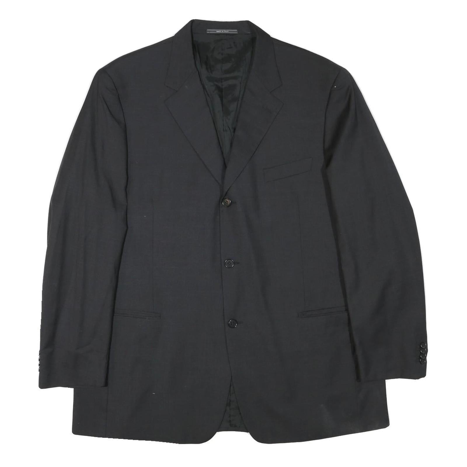 CERRUTI Mens Black Wool Classic Jacket L Woven Button Formal Blazer Refurbished - N/A refurbished available on Cerqular