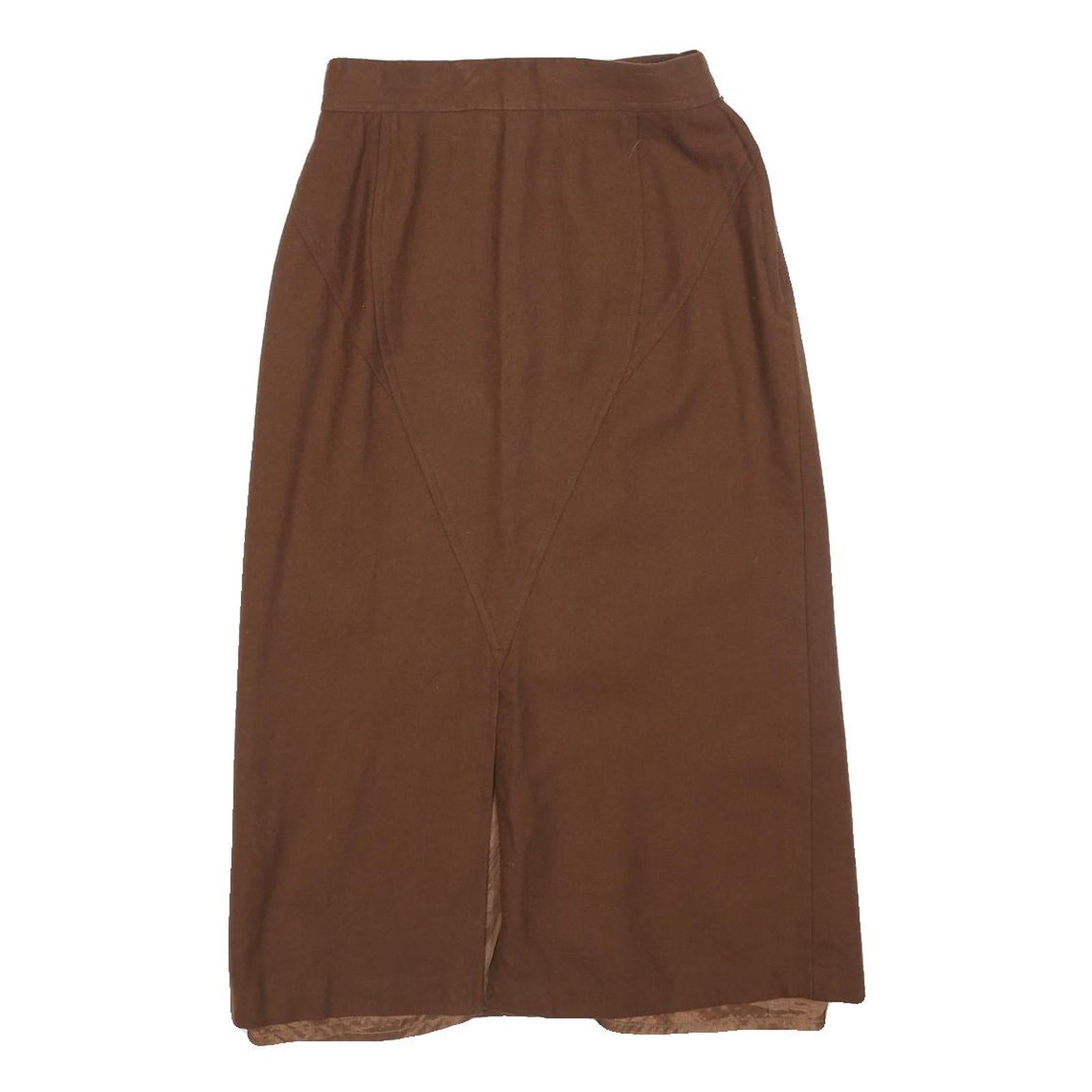 PAULINE Womens Brown Wool Pencil Knee Length Skirt XS Elegant Classic Refurbished - N/A refurbished available on Cerqular