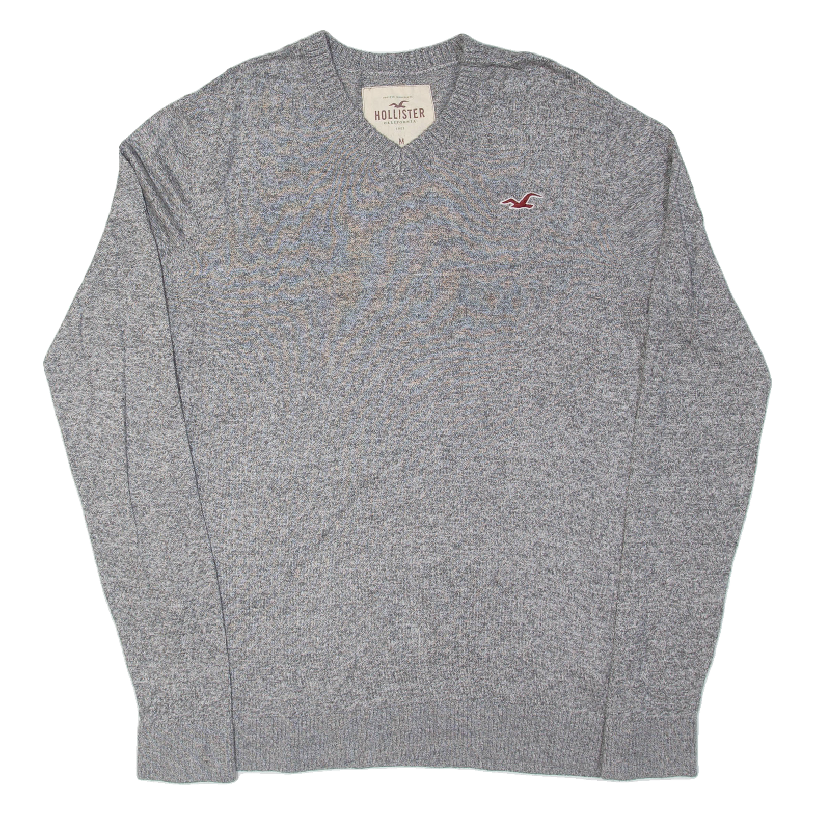 HOLLISTER Womens Jumper Grey V-Neck 90s Tight Knit M Refurbished - N/A refurbished available on Cerqular