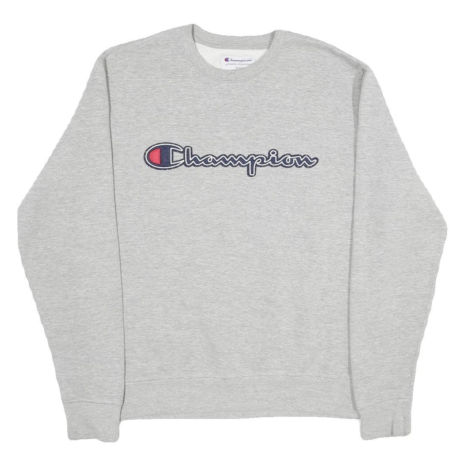 CHAMPION Mens Grey Crew Neck M Cotton Blend Pullover Sweatshirt Refurbished - N/A refurbished available on Cerqular