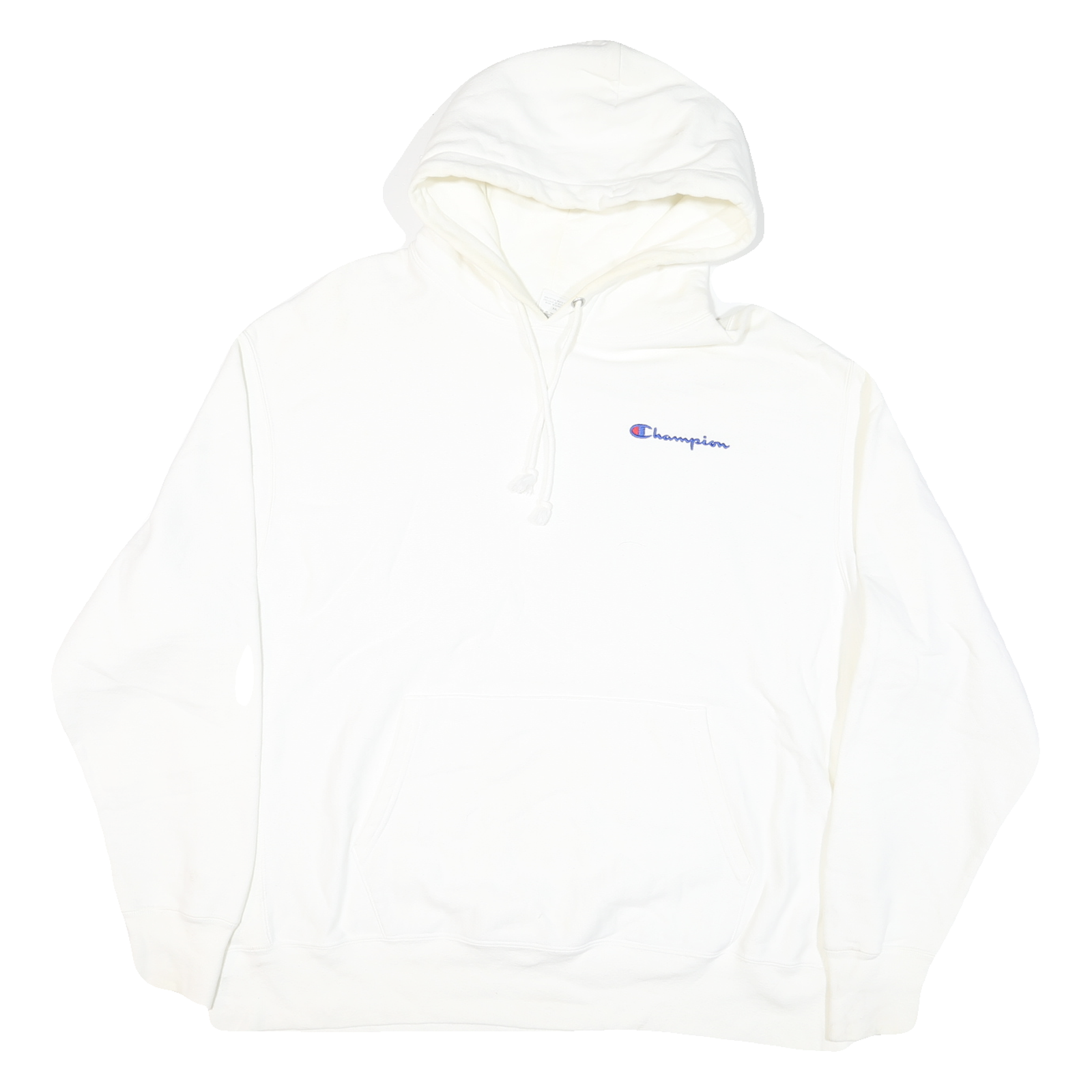 CHAMPION Mens White Pullover 2XL Cotton Blend Hoodie Drawstring Band Collar Long Refurbished - N/A refurbished available on Cerqular