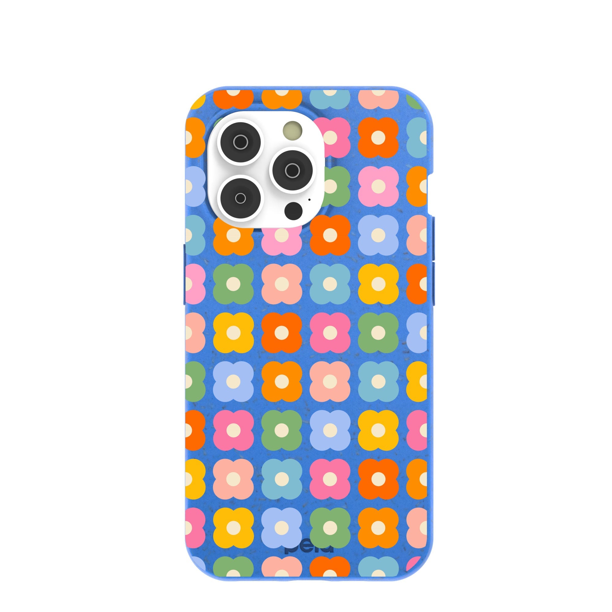 Electric Blue Petal Pop iPhone 14 Pro Case Refurbished - Pela Case refurbished available on Cerqular