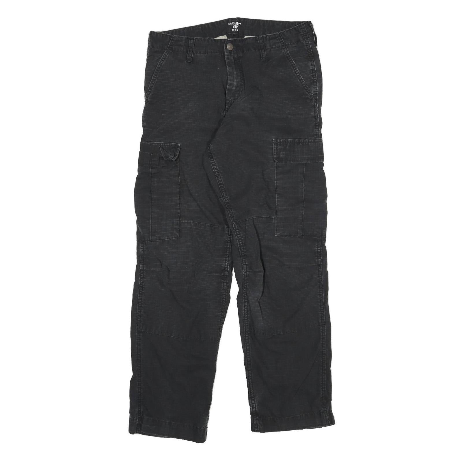 CARHARTT Mens Cotton Blend Black Relaxed Cargo Trousers W30 L30 Workwear Refurbished - N/A refurbished available on Cerqular