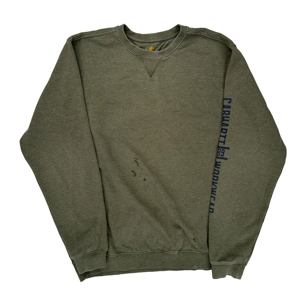 Buy Carhartt Tall Sweatshirt - Large Green Cotton Refurbished - $29.47 Carhartt Tall Sweatshirt - Large Green Cotton Refurbished - Thrifted (note: this is a term often used to describe second- refurbished available on Cerqular