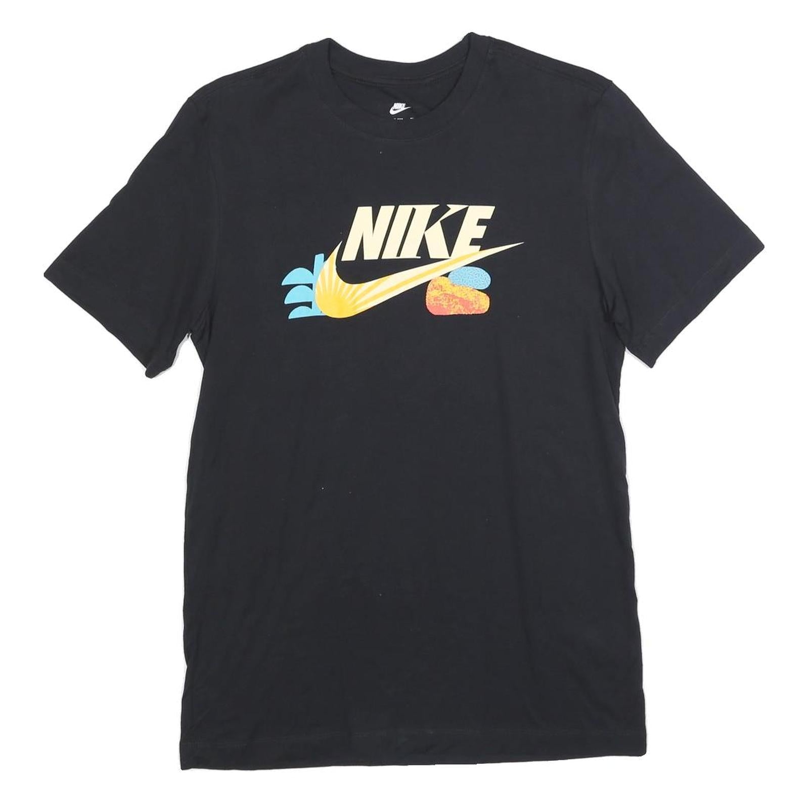 NIKE Mens Black S Graphic T-Shirt Short Sleeve Crew Neck Cotton Blend Refurbished - N/A refurbished available on Cerqular