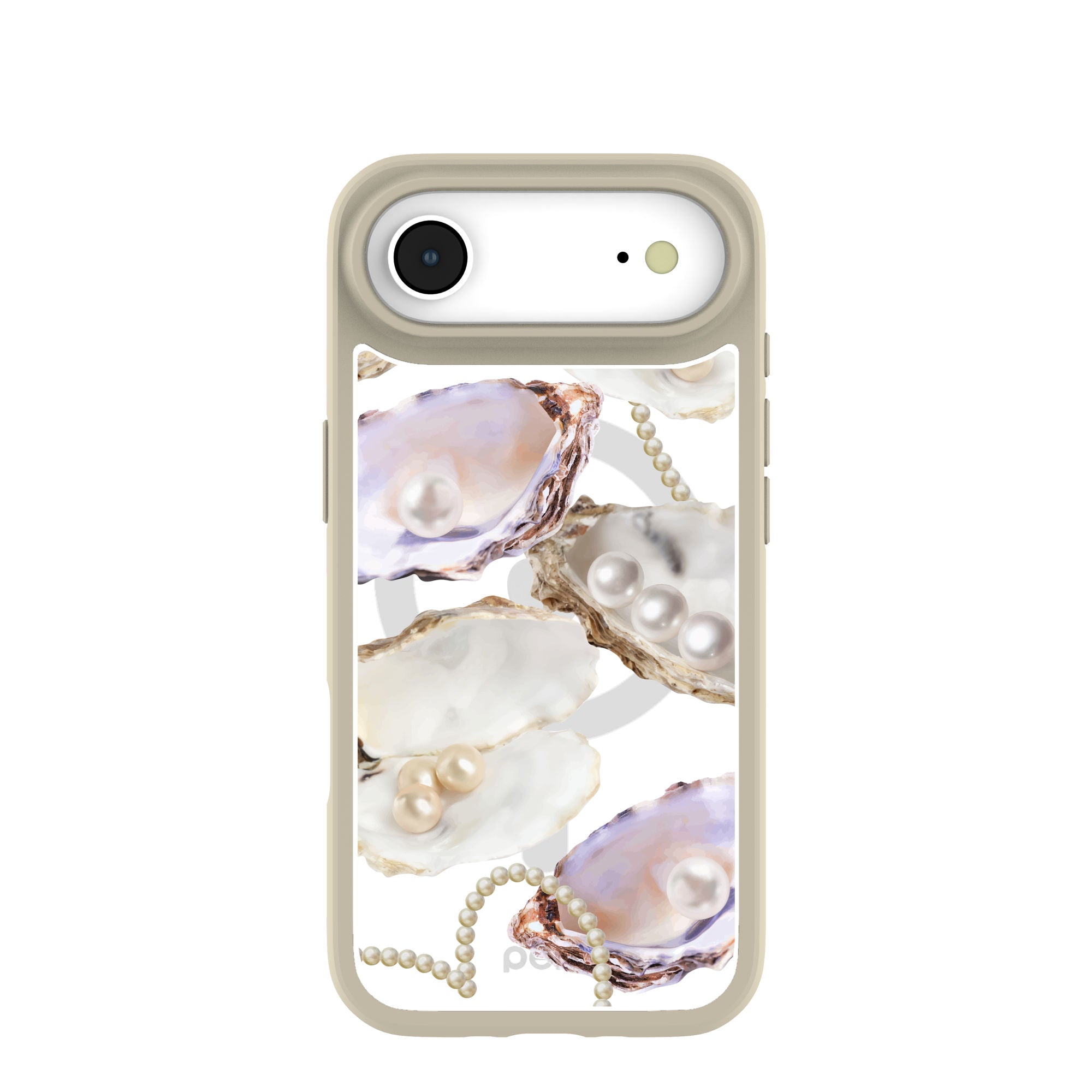 Clear Moonlit Oyster iPhone Air Case With London Fog Ridge (MagSafe included) Refurbished - Pela Case refurbished available on Cerqular