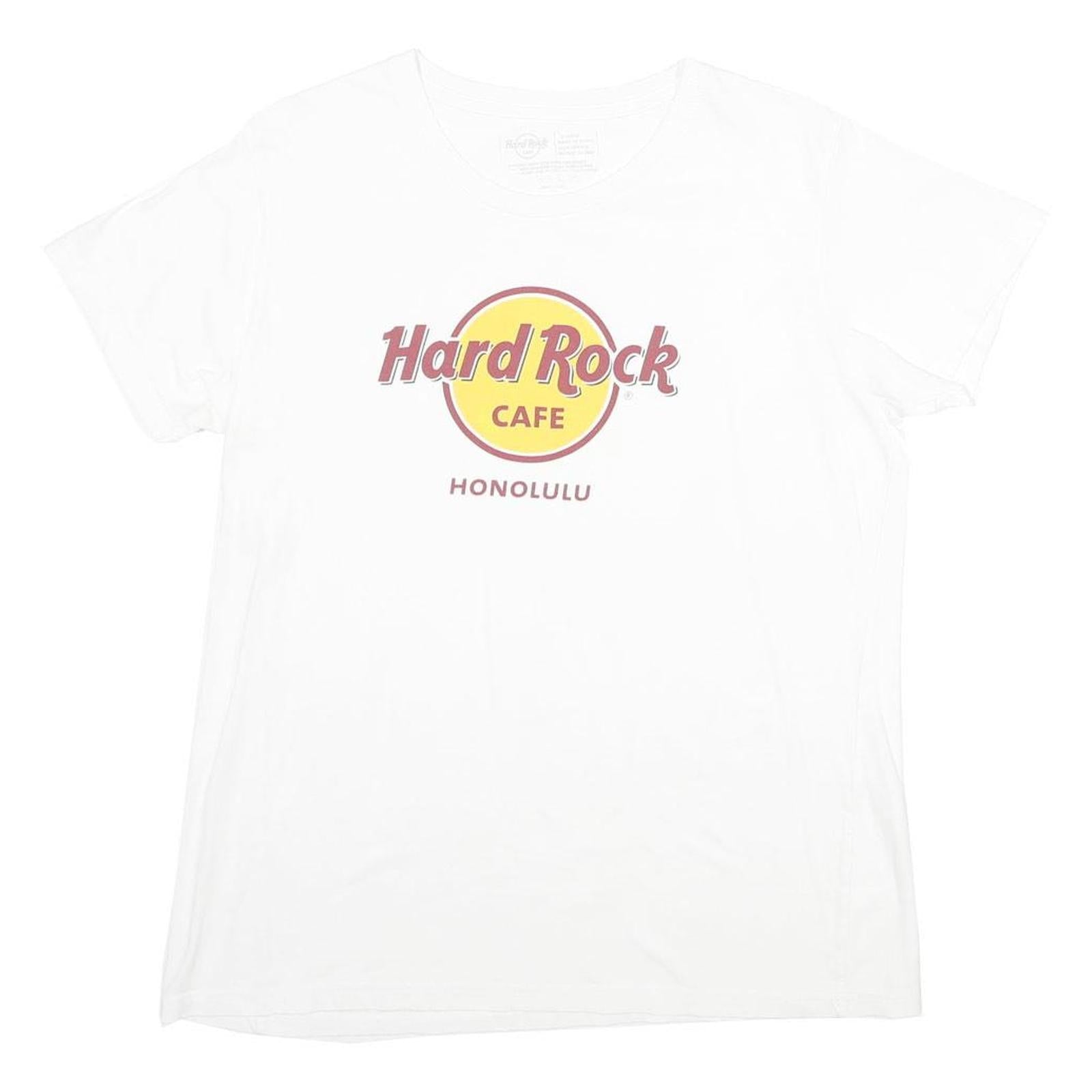 HARD ROCK CAFE Womens White Honolulu Graphic T-Shirt XL Short Sleeve Crew Neck Refurbished - N/A refurbished available on Cerqular