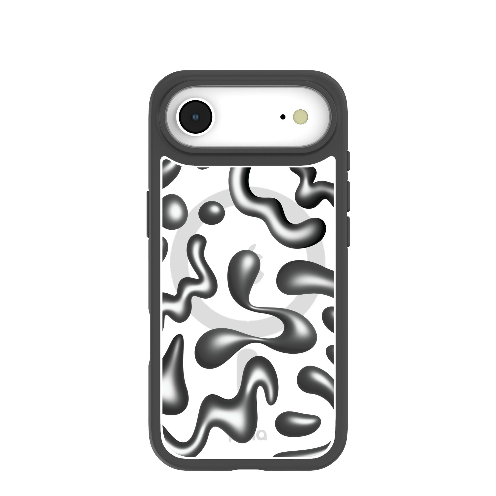 Clear Chrome Doodles iPhone Air Case With Noir Ridge (MagSafe included) Refurbished - Pela Case refurbished available on Cerqular