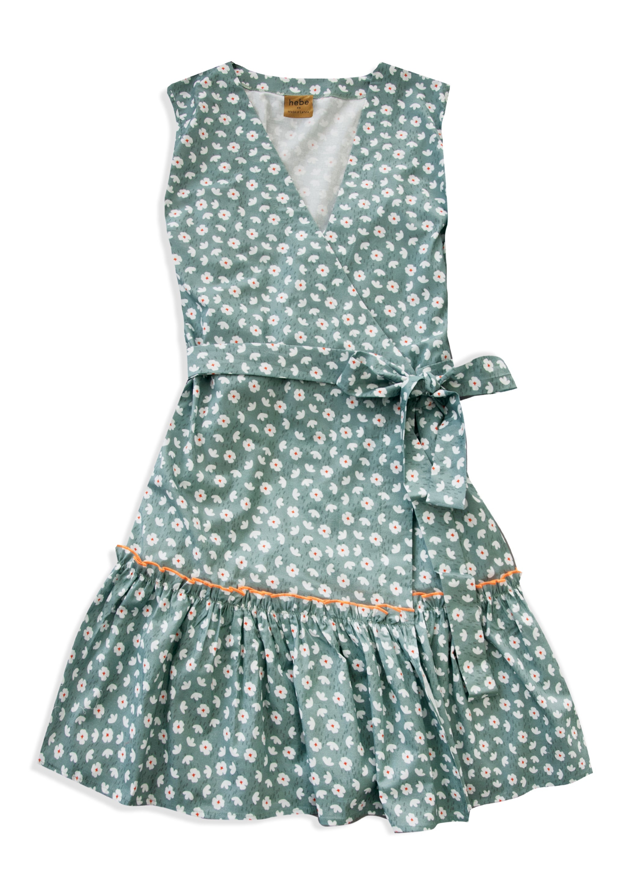 Women wrap dress - Green flowers | Size: XS Refurbished - N/A (Note: This brand may not be well-known globally refurbished available on Cerqular