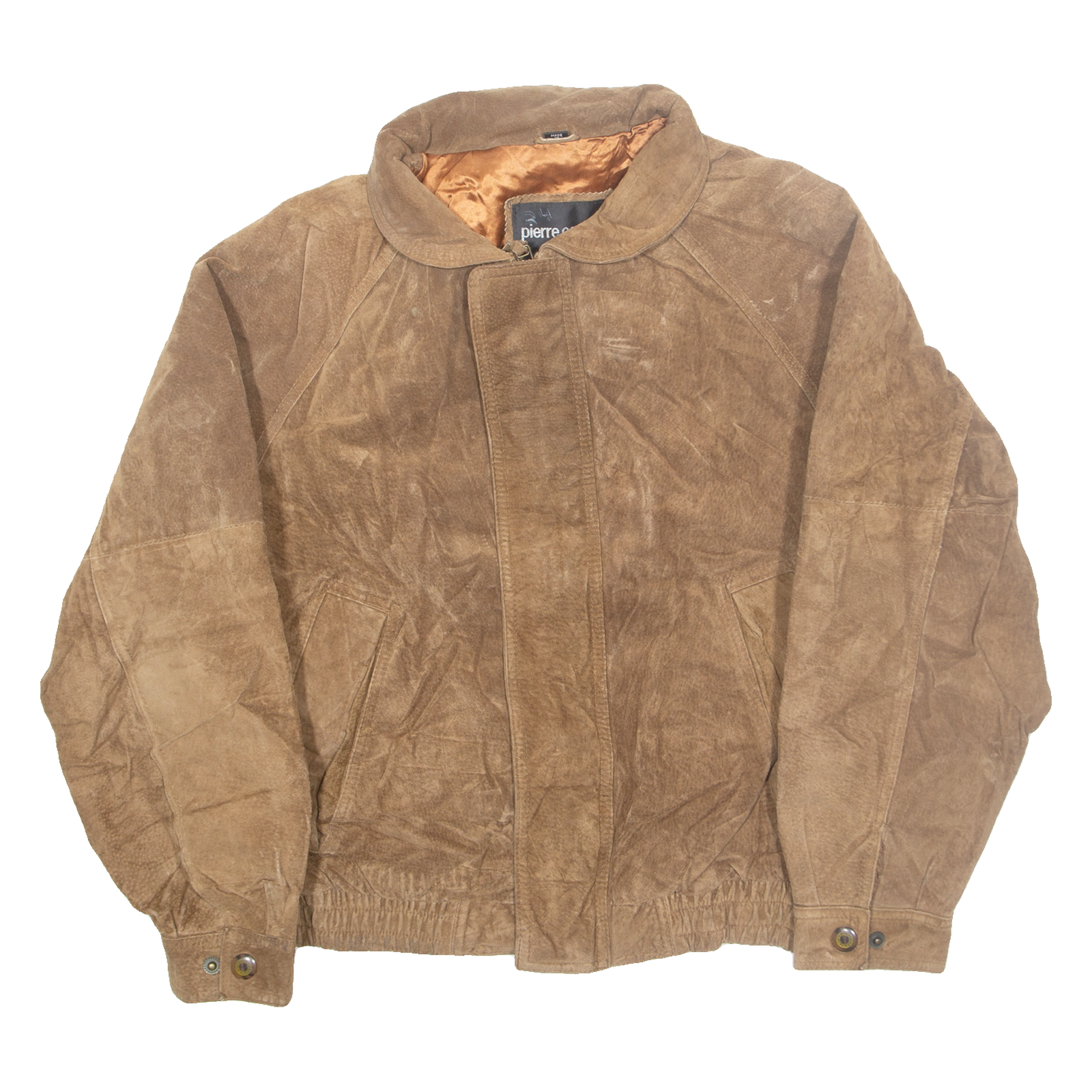 PIERRE CARDIN Mens Lined Jacket Brown Leather L Refurbished - N/A refurbished available on Cerqular