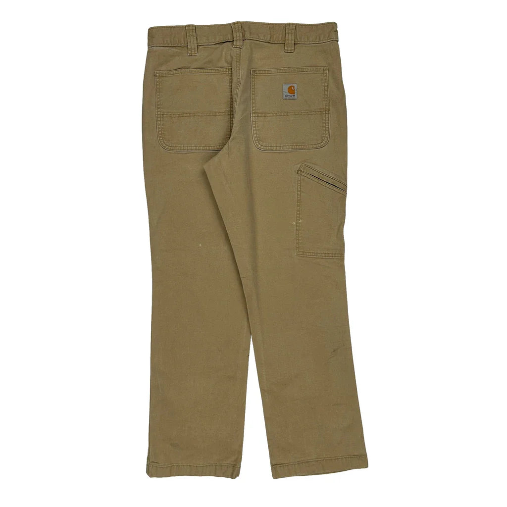 Buy Carhartt Carpenter Trousers - 32W 30L Khaki Cotton Refurbished - $26.79 Carhartt Carpenter Trousers - 32W 30L Khaki Cotton Refurbished - Thrifted (note: this is a term often used to describe second- refurbished available on Cerqular