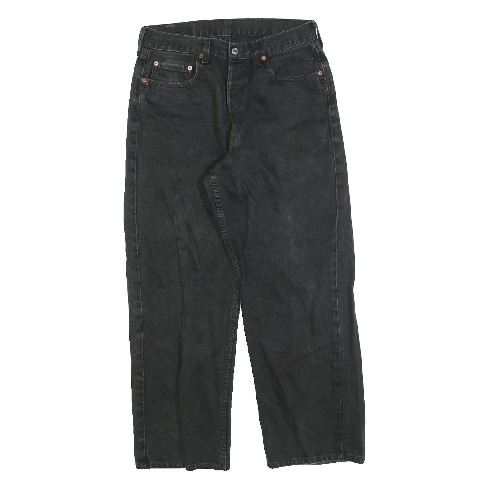 LEVI'S Mens Black Regular Fit Straight Denim Jeans W29 L27 Classic Zip Cotton Refurbished - N/A refurbished available on Cerqular