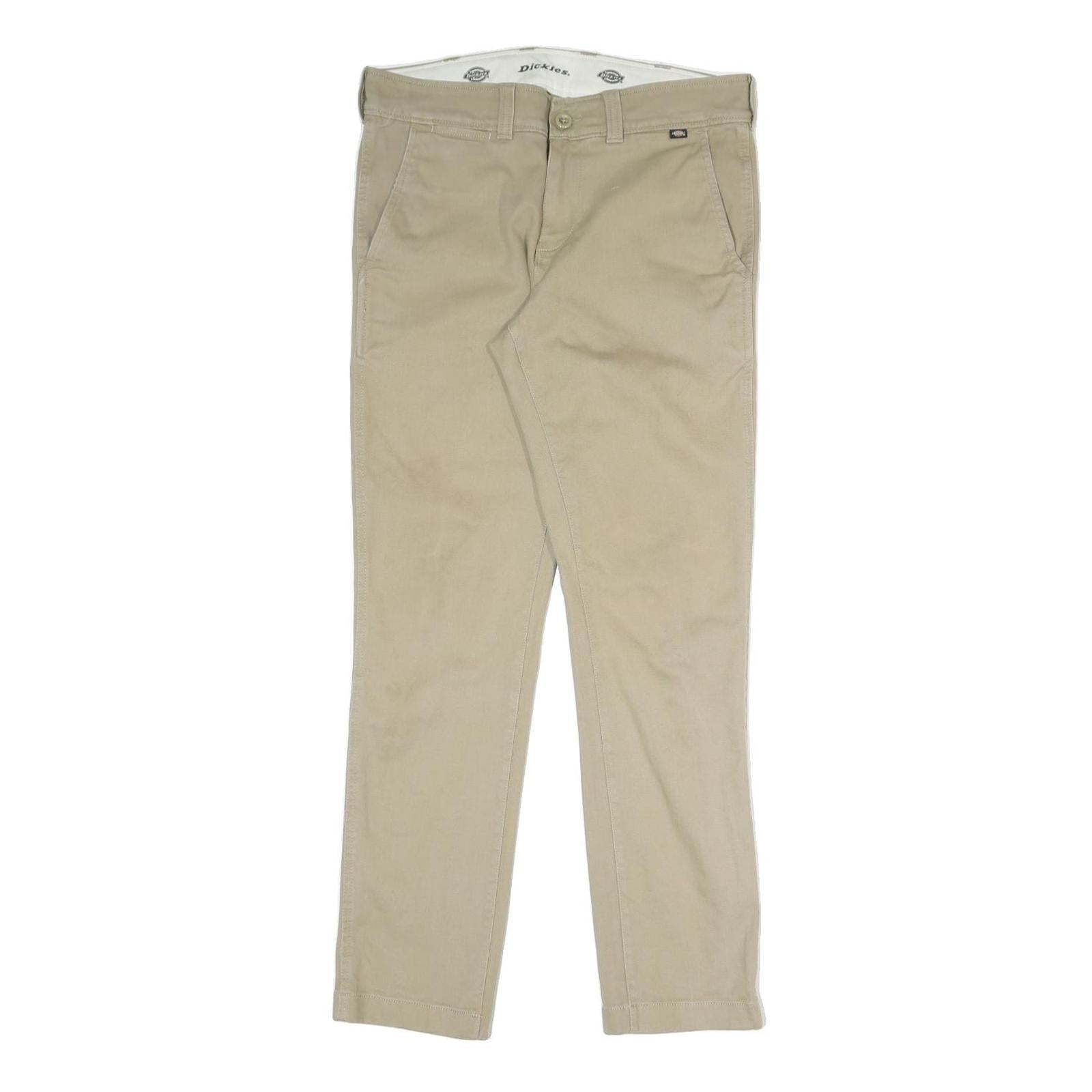 DICKIES Mens Cotton Blend Beige Regular Fit Straight Trousers W32 L30 Workwear Refurbished - N/A refurbished available on Cerqular