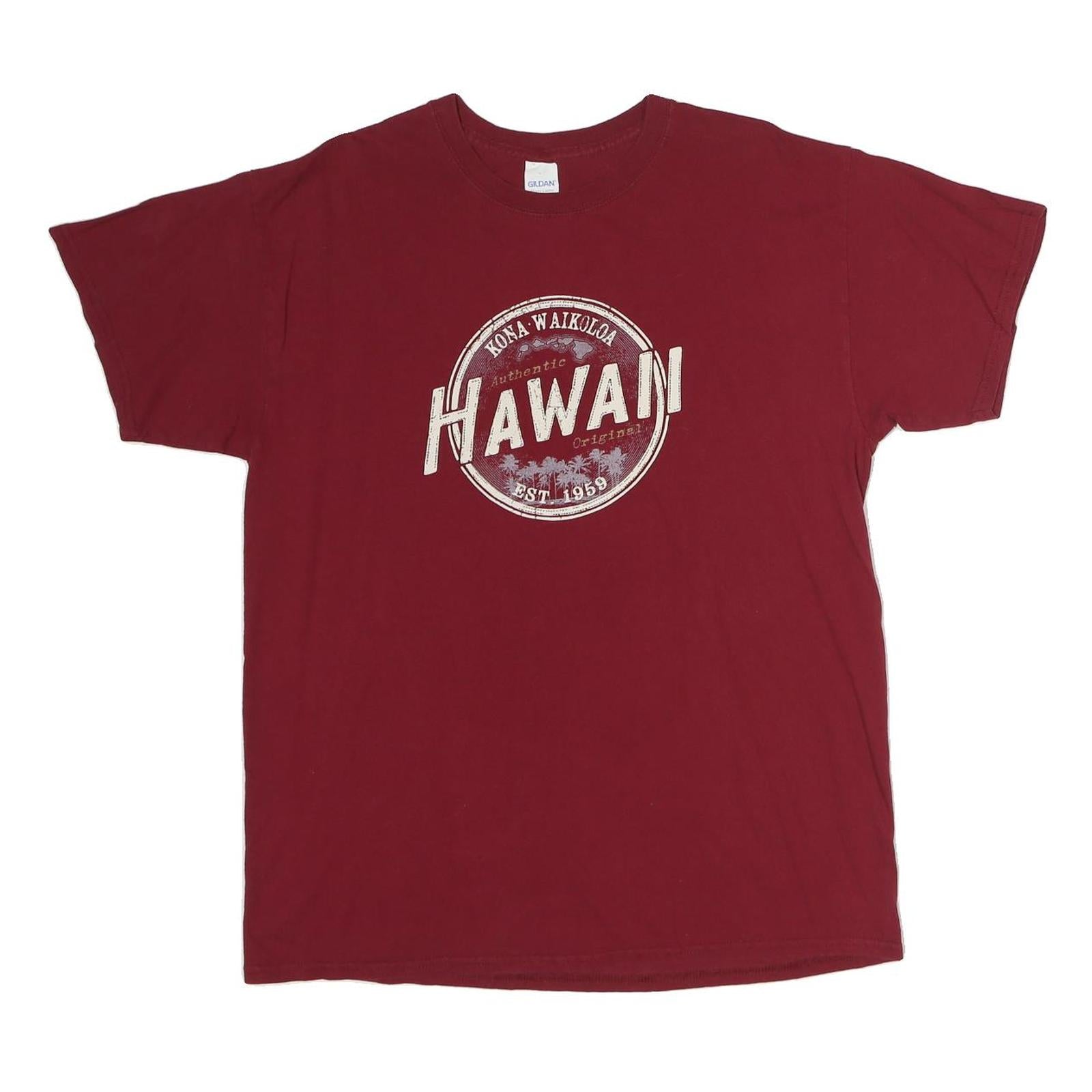 Buy GILDAN Mens Red Hawaiian Graphic T-Shirt L Short Sleeve Crew Neck Casual Cotton Refurbished - $12.99 GILDAN Mens Red Hawaiian Graphic T-Shirt L Short Sleeve Crew Neck Casual Cotton Refurbished - N/A refurbished available on Cerqular