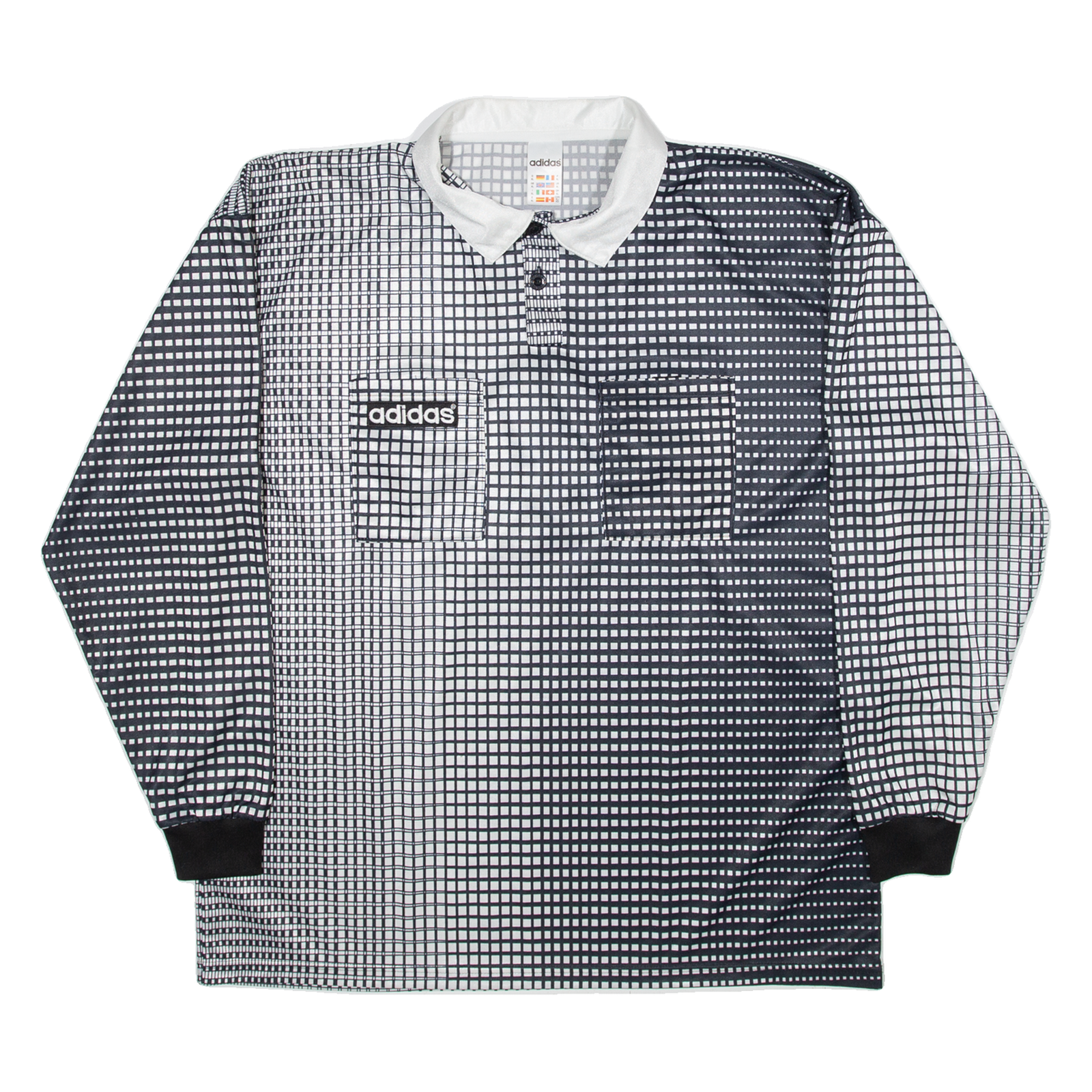 ADIDAS Mens Polo Shirt White Gingham Long Sleeve XL Refurbished - N/A refurbished available on Cerqular