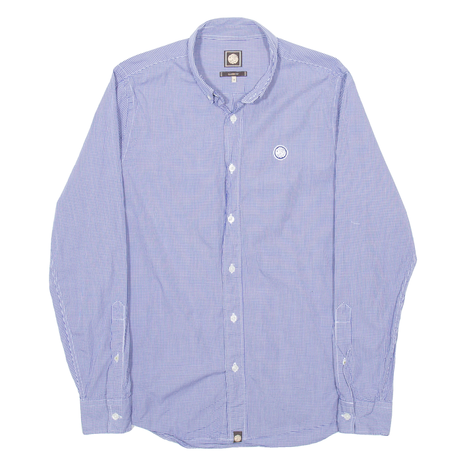 PRETTY GREEN Mens Shirt Blue Gingham Long Sleeve S Refurbished - N/A refurbished available on Cerqular