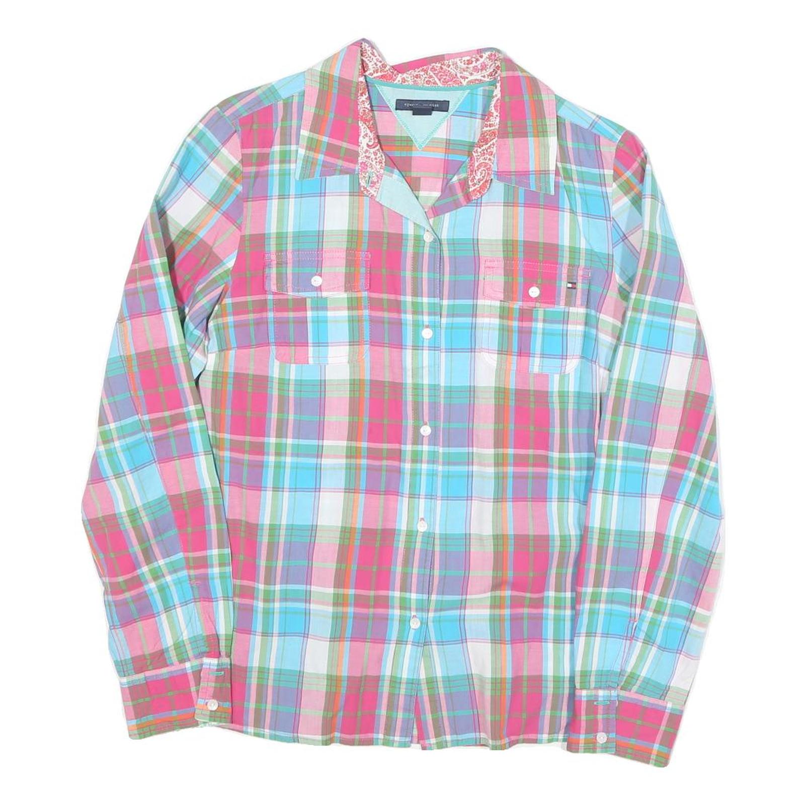 Buy TOMMY HILFIGER Womens Pink & Blue Check Shirt L Cotton Blend Long Sleeve Casual Refurbished - $35.09 TOMMY HILFIGER Womens Pink & Blue Check Shirt L Cotton Blend Long Sleeve Casual Refurbished - N/A refurbished available on Cerqular