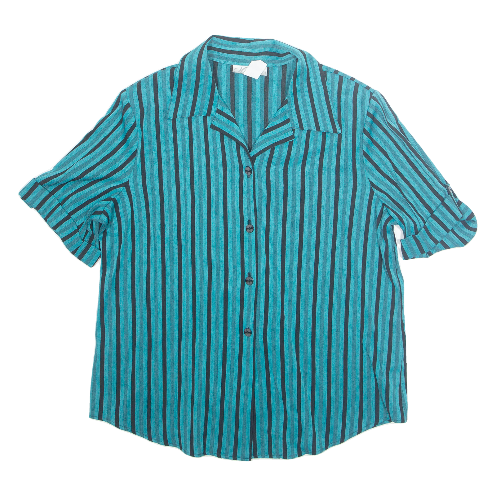 DRESSBARN Womens Printed Shirt Blue Collared Striped L Refurbished - N/A refurbished available on Cerqular