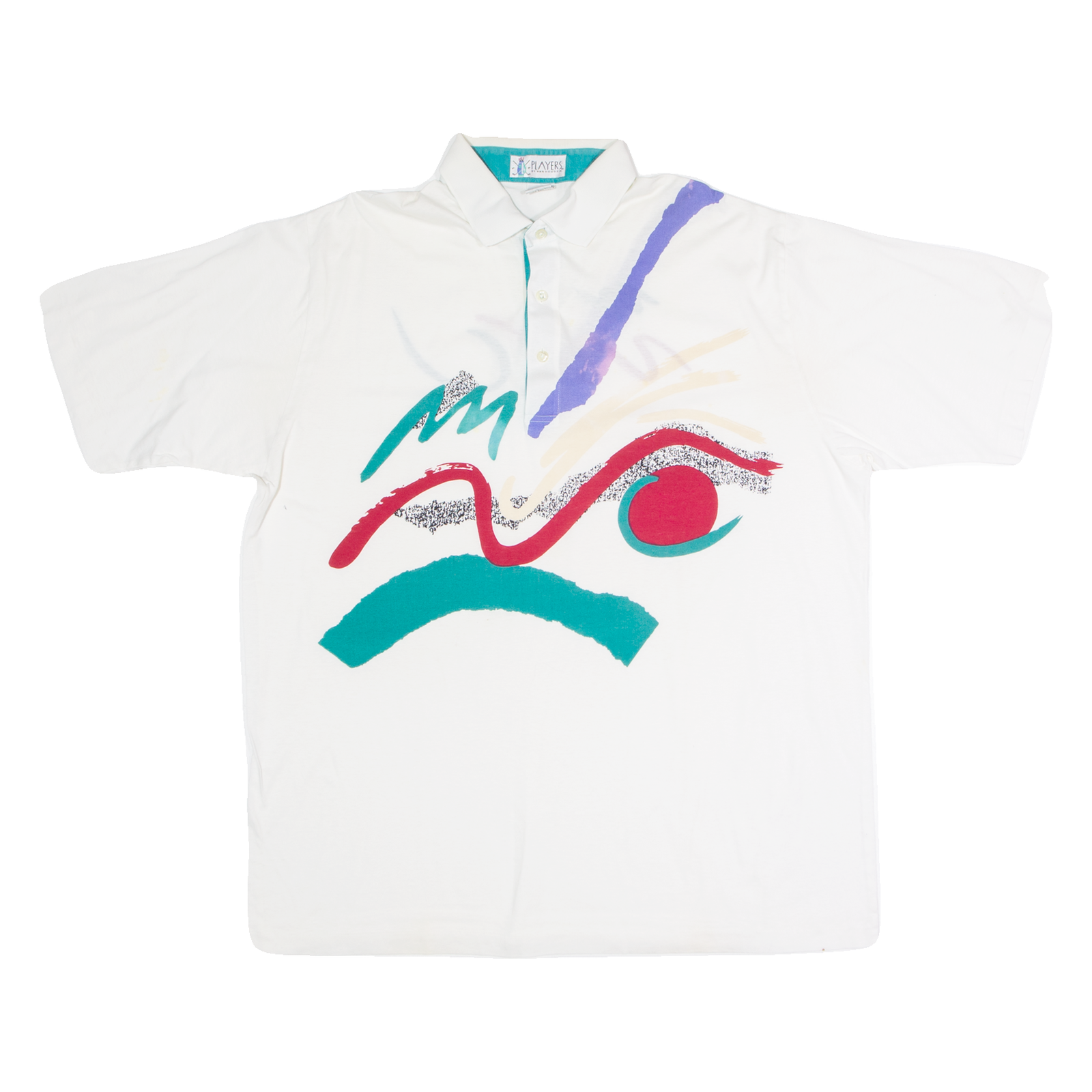 VAN HEUSEN Players GOLF Mens Polo Shirt White Crazy Pattern L Refurbished - N/A refurbished available on Cerqular
