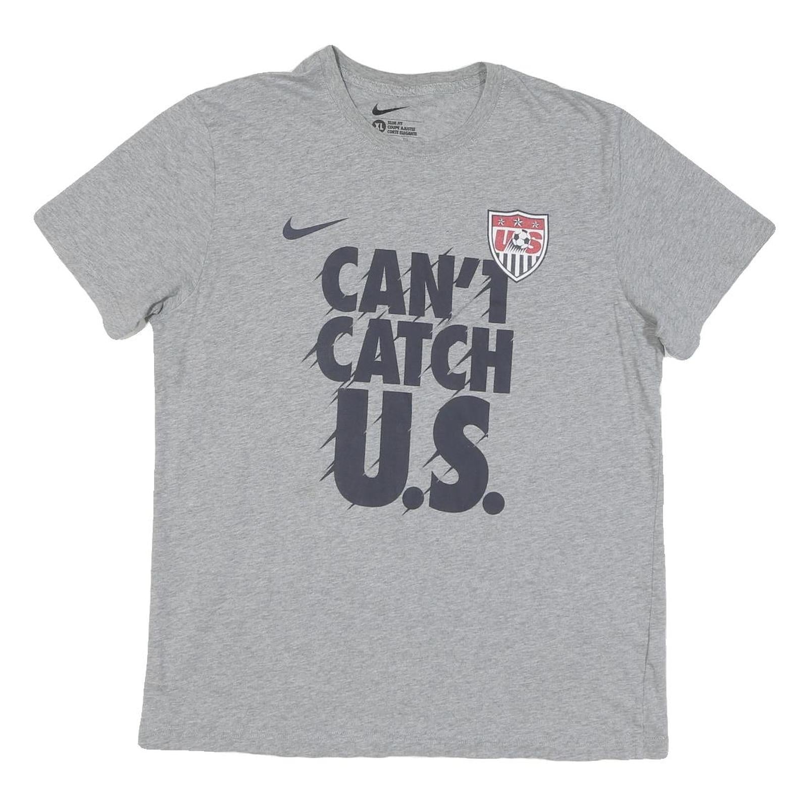 NIKE Mens Grey Casual T-Shirt XL Short Sleeve Crew Neck Graphic Print Refurbished - N/A refurbished available on Cerqular