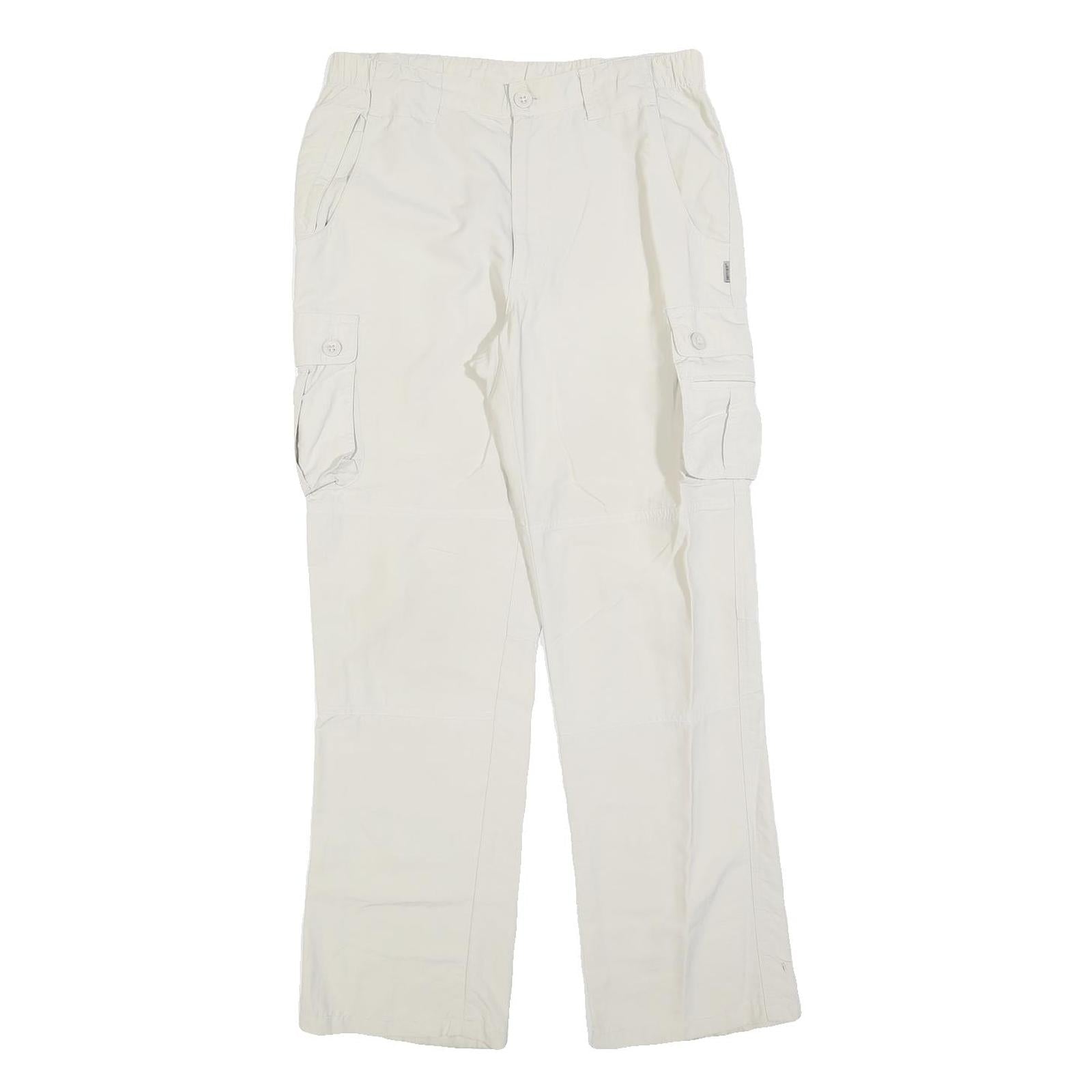 SWITCHER Womens Regular White Cargo Trousers W30 L30 Zip Pocket Casual Refurbished - N/A refurbished available on Cerqular