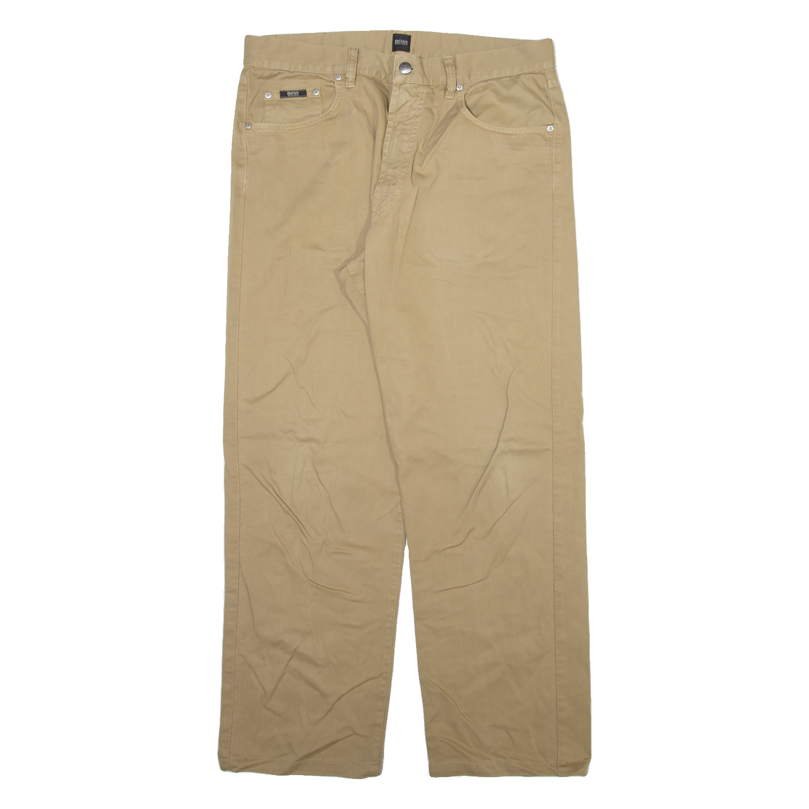 BOSS Mens Trousers Beige Regular Straight W33 L29 Refurbished - N/A refurbished available on Cerqular
