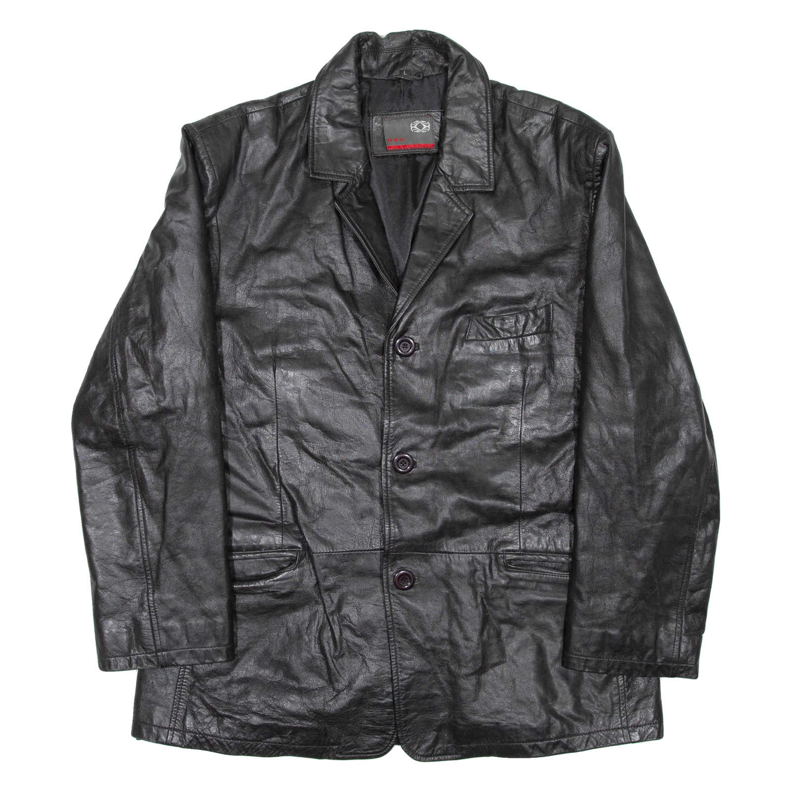 H.K.A Mens Jacket Black Leather L Refurbished - N/A refurbished available on Cerqular