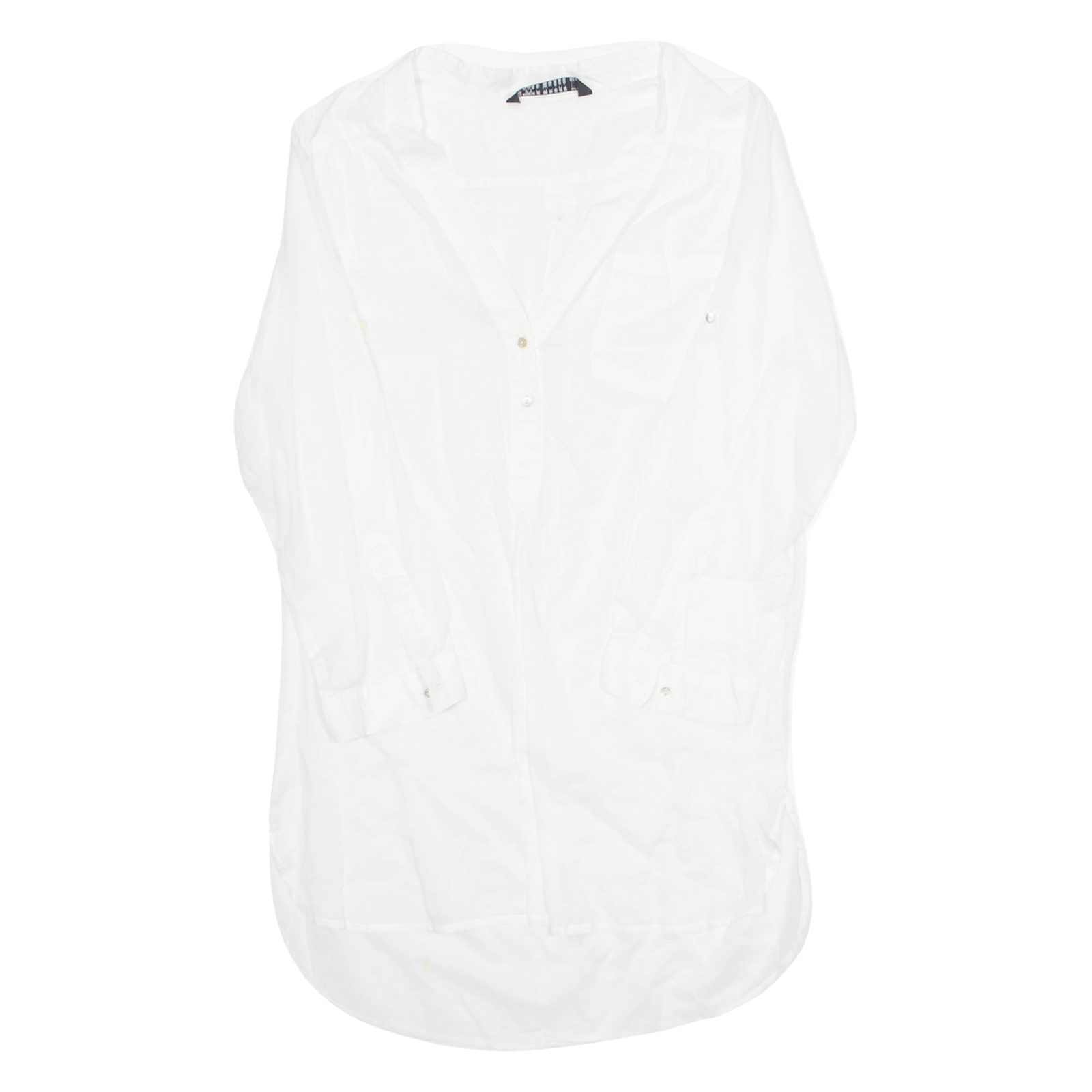 ZARA Seim Sheer Womens Shirt Dress White Long Sleeve Hi-Low S Refurbished - N/A refurbished available on Cerqular