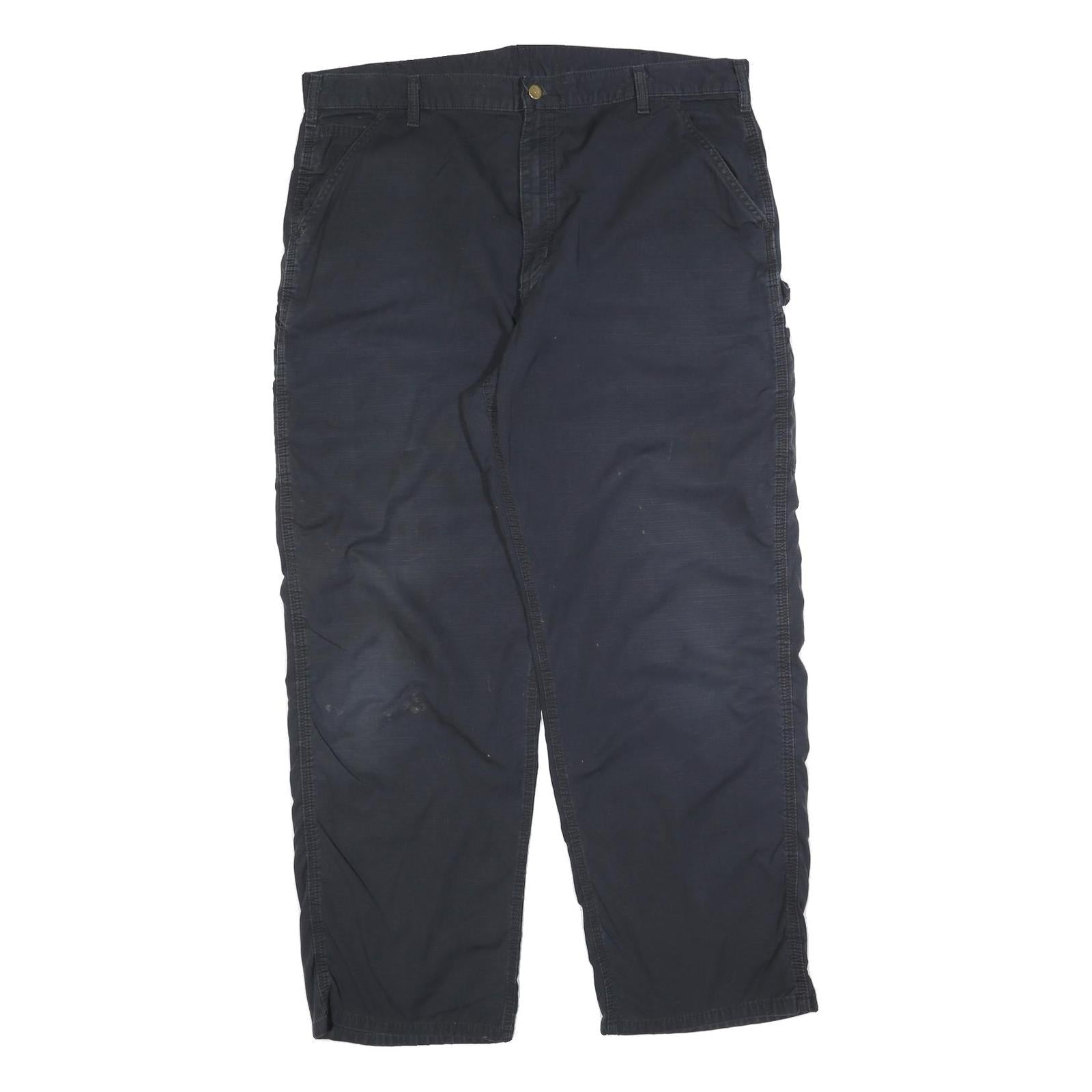 CARHARTT Mens Cotton Blend Blue Relaxed Straight Trousers W40 L32 Workwear Refurbished - N/A refurbished available on Cerqular