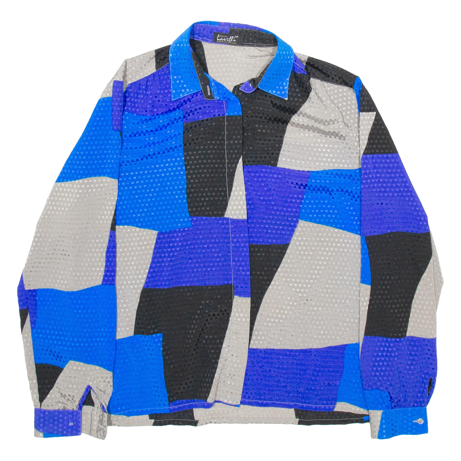 LAVELLI Womens Shirt Blue Crazy Pattern Long Sleeve S Refurbished - N/A refurbished available on Cerqular
