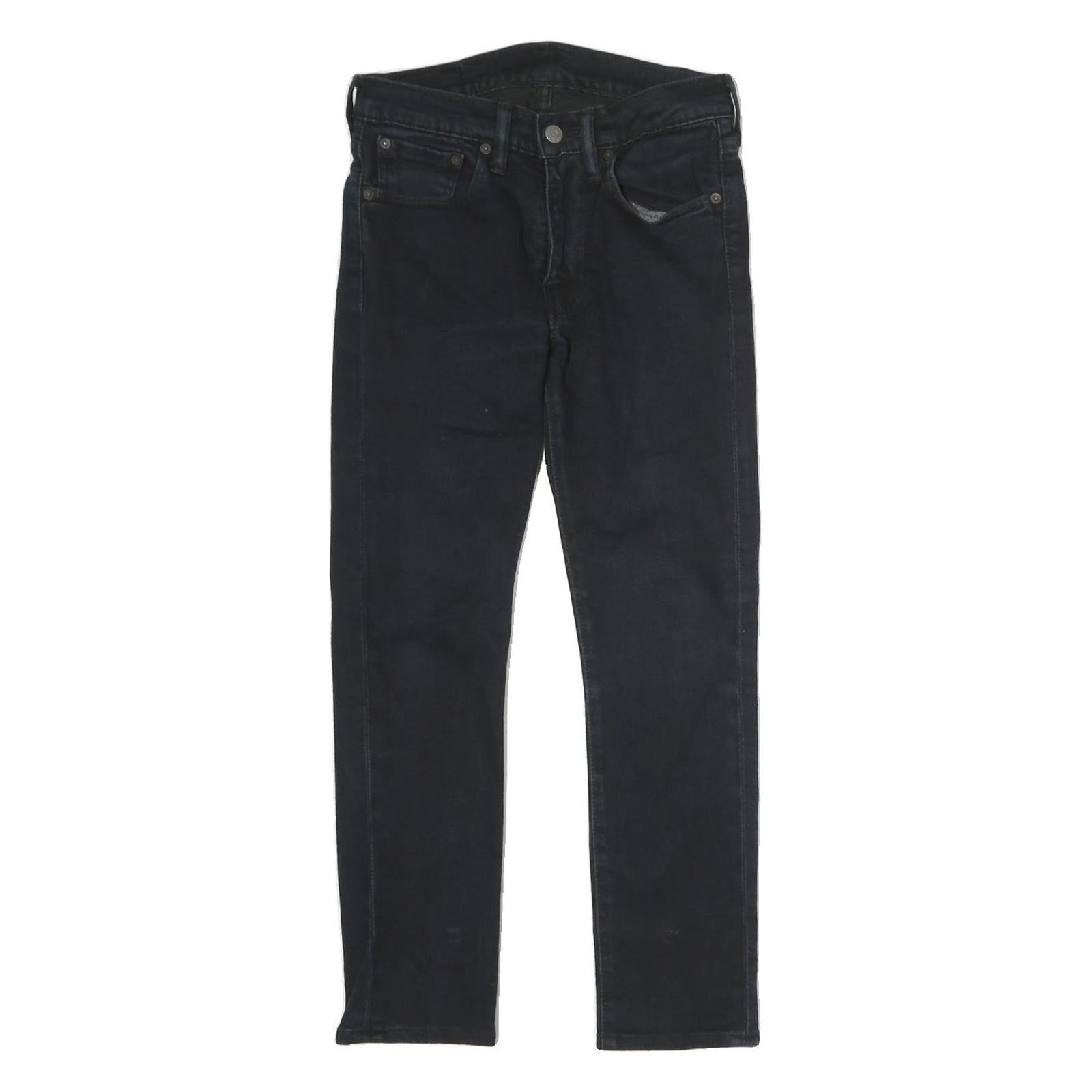 LEVI'S Mens Black Regular Skinny Denim Dark Zip Jeans W26 L25 Classic Cotton Refurbished - N/A refurbished available on Cerqular